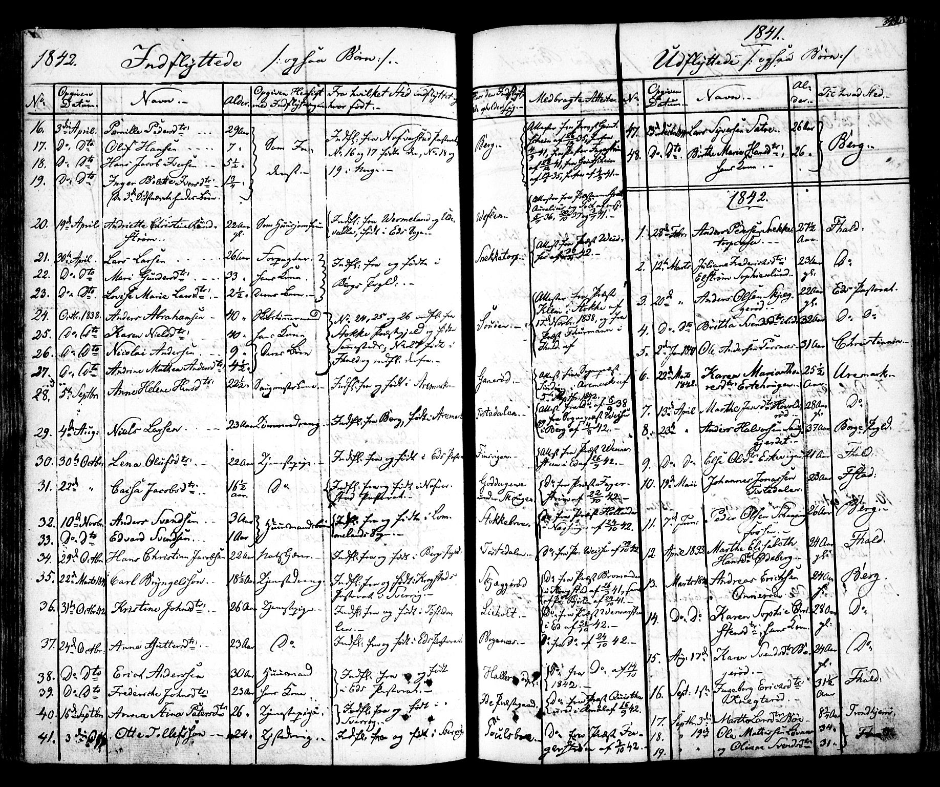 Idd prestekontor Kirkebøker, AV/SAO-A-10911/F/Fc/L0003: Parish register (official) no. III 3, 1832-1847, p. 322