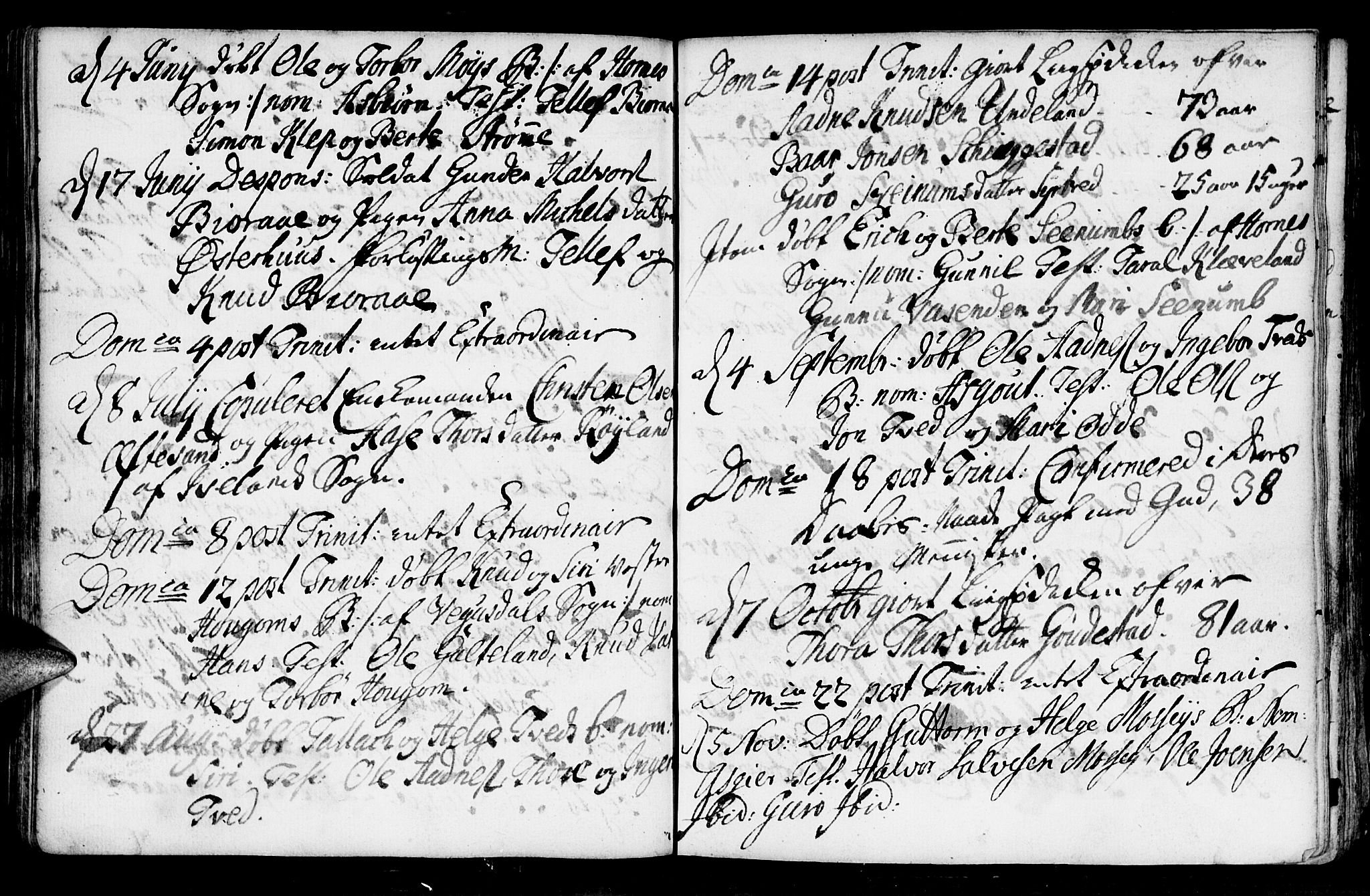 Evje sokneprestkontor, AV/SAK-1111-0008/F/Fa/Faa/L0001: Parish register (official) no. A 1, 1705-1760, p. 98