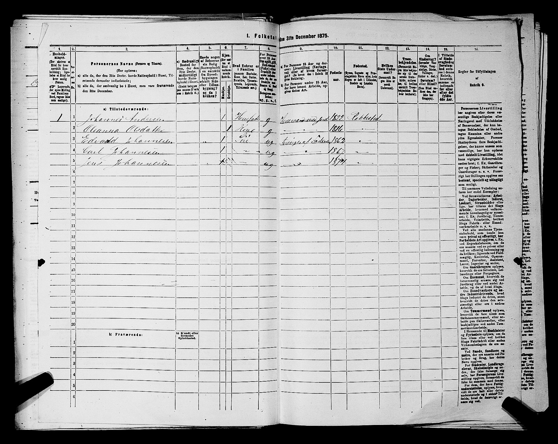 RA, 1875 census for 0128P Rakkestad, 1875, p. 449