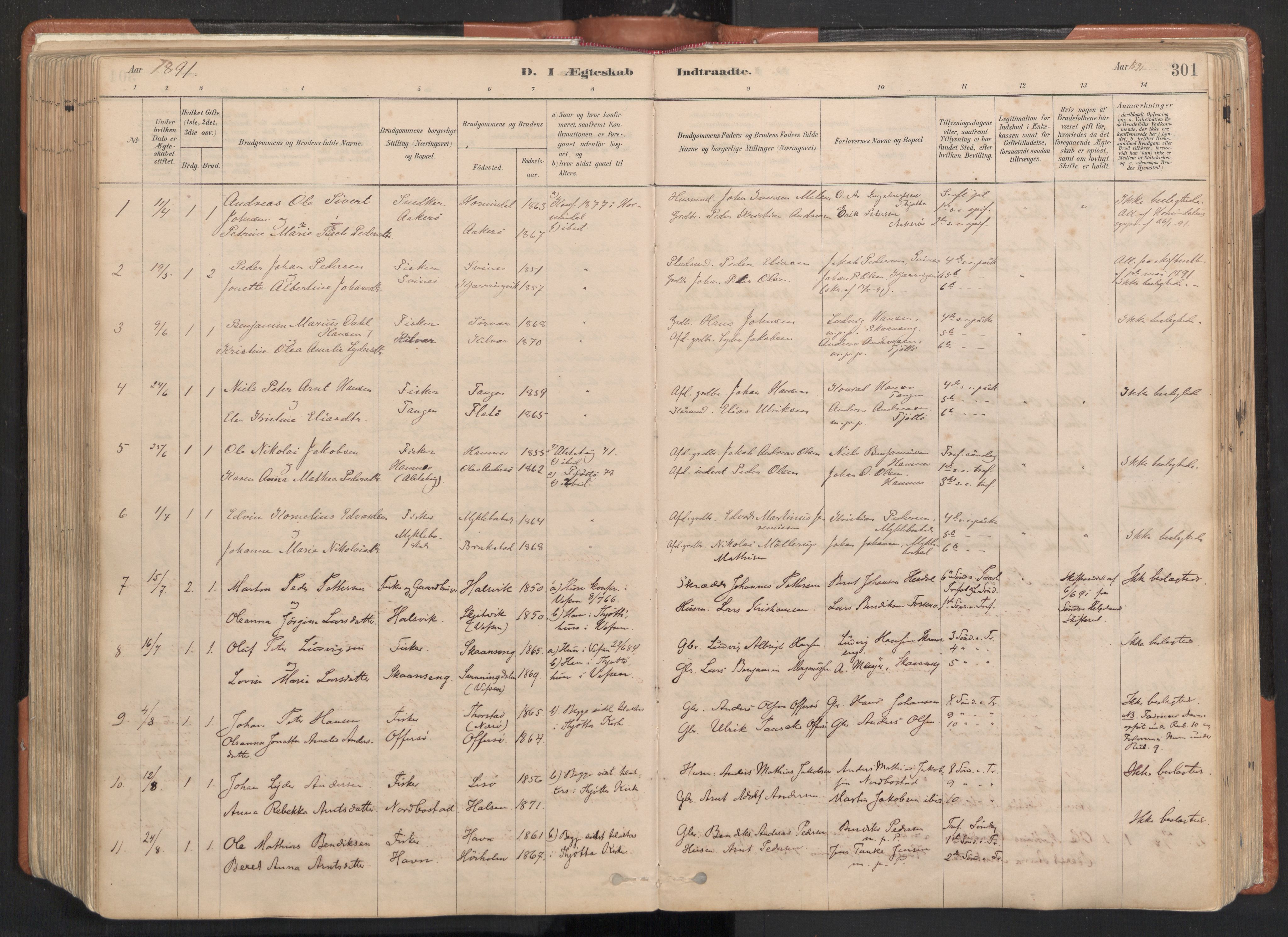 Ministerialprotokoller, klokkerbøker og fødselsregistre - Nordland, SAT/A-1459/817/L0264: Parish register (official) no. 817A04, 1878-1907, p. 301