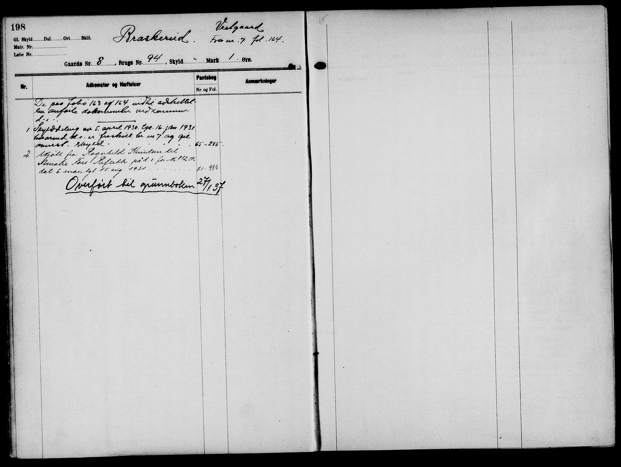 Solør tingrett, AV/SAH-TING-008/H/Ha/Hak/L0001: Mortgage register no. I, 1900-1935, p. 198