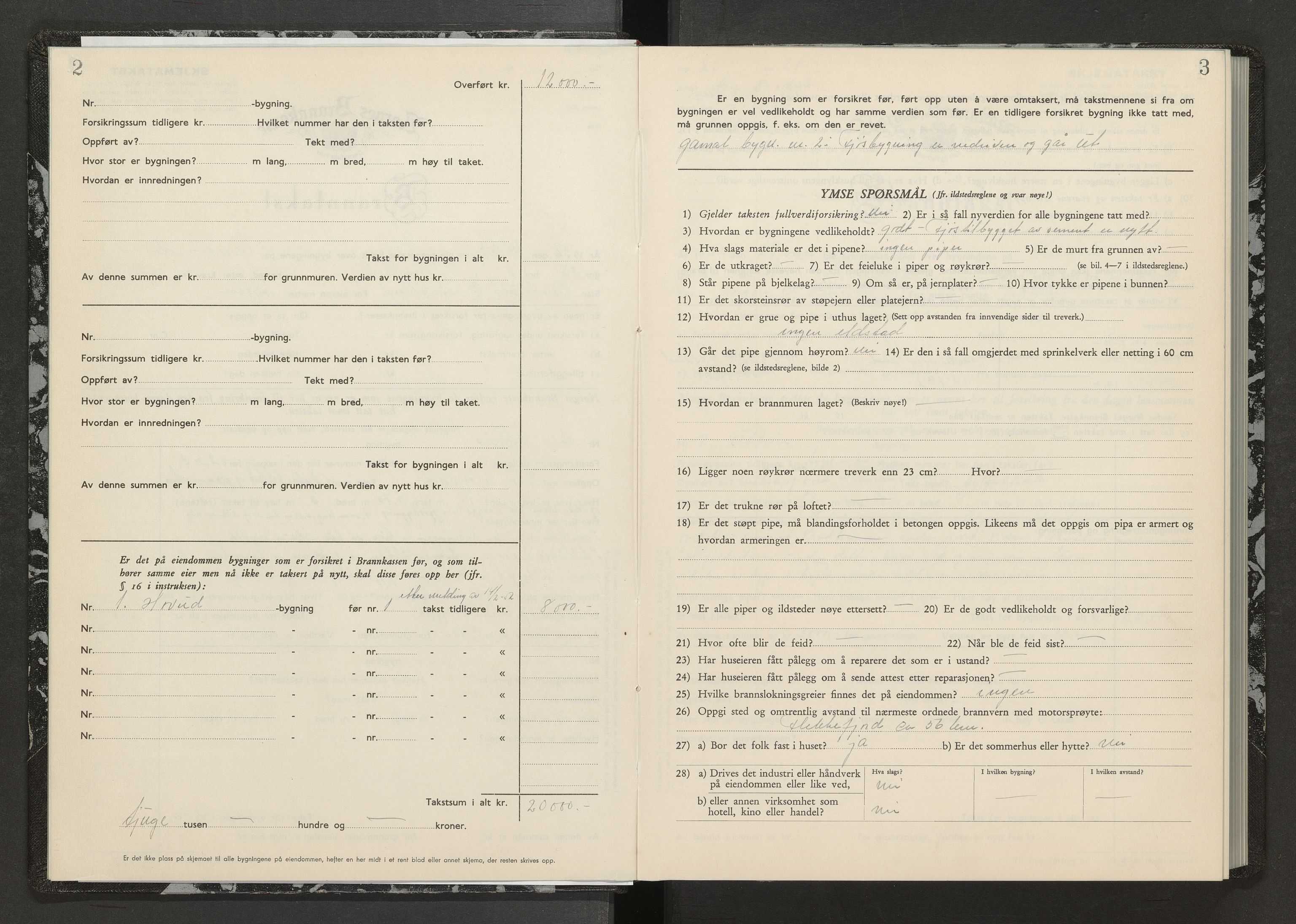 Norges Brannkasse Sirdal, AV/SAK-2241-0044/F/Fa/L0008: Branntakstprotokoll nr. 7 med gårdsnavnregister, 1952-1955