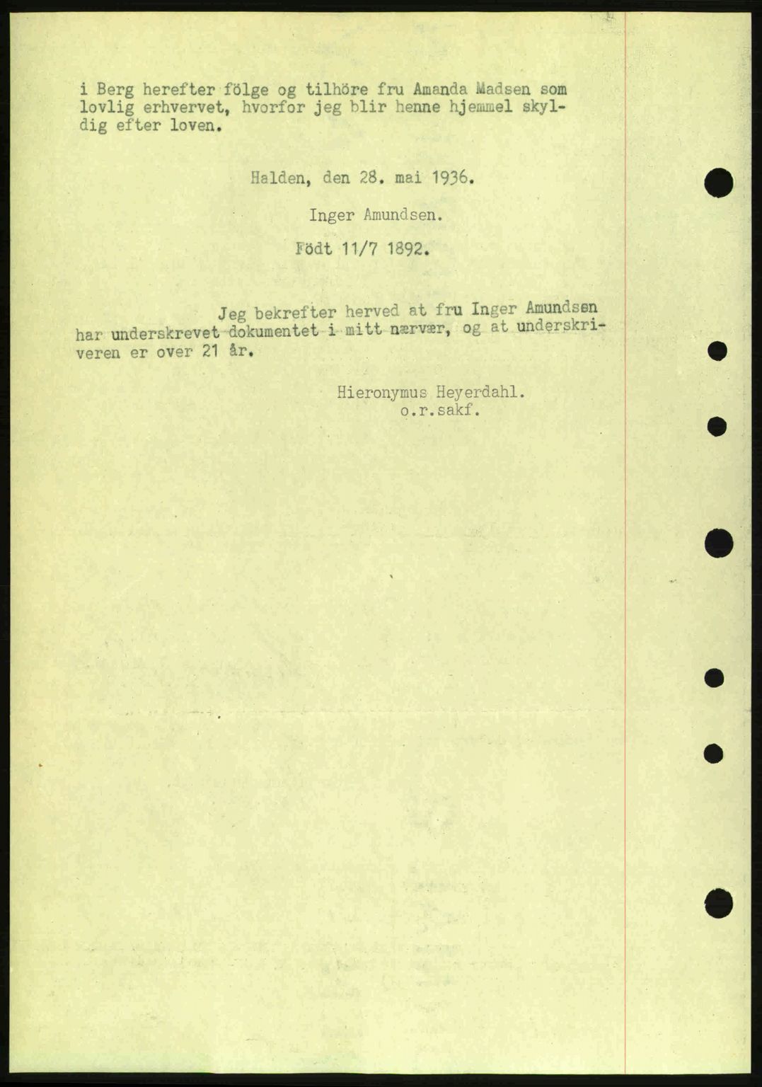 Idd og Marker sorenskriveri, AV/SAO-A-10283/G/Gb/Gbb/L0001: Mortgage book no. A1, 1936-1937, Diary no: : 562/1936