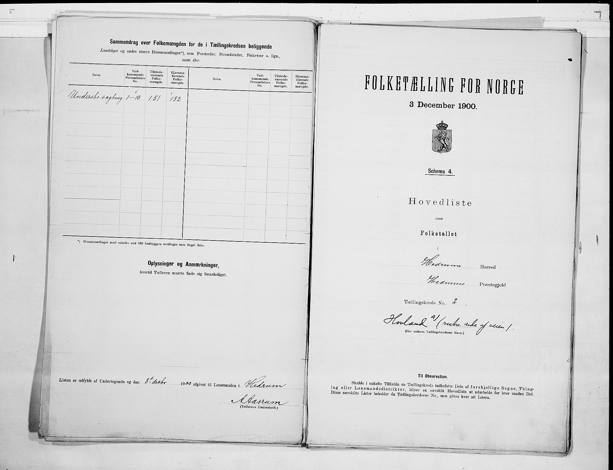 RA, 1900 census for Hedrum, 1900, p. 6