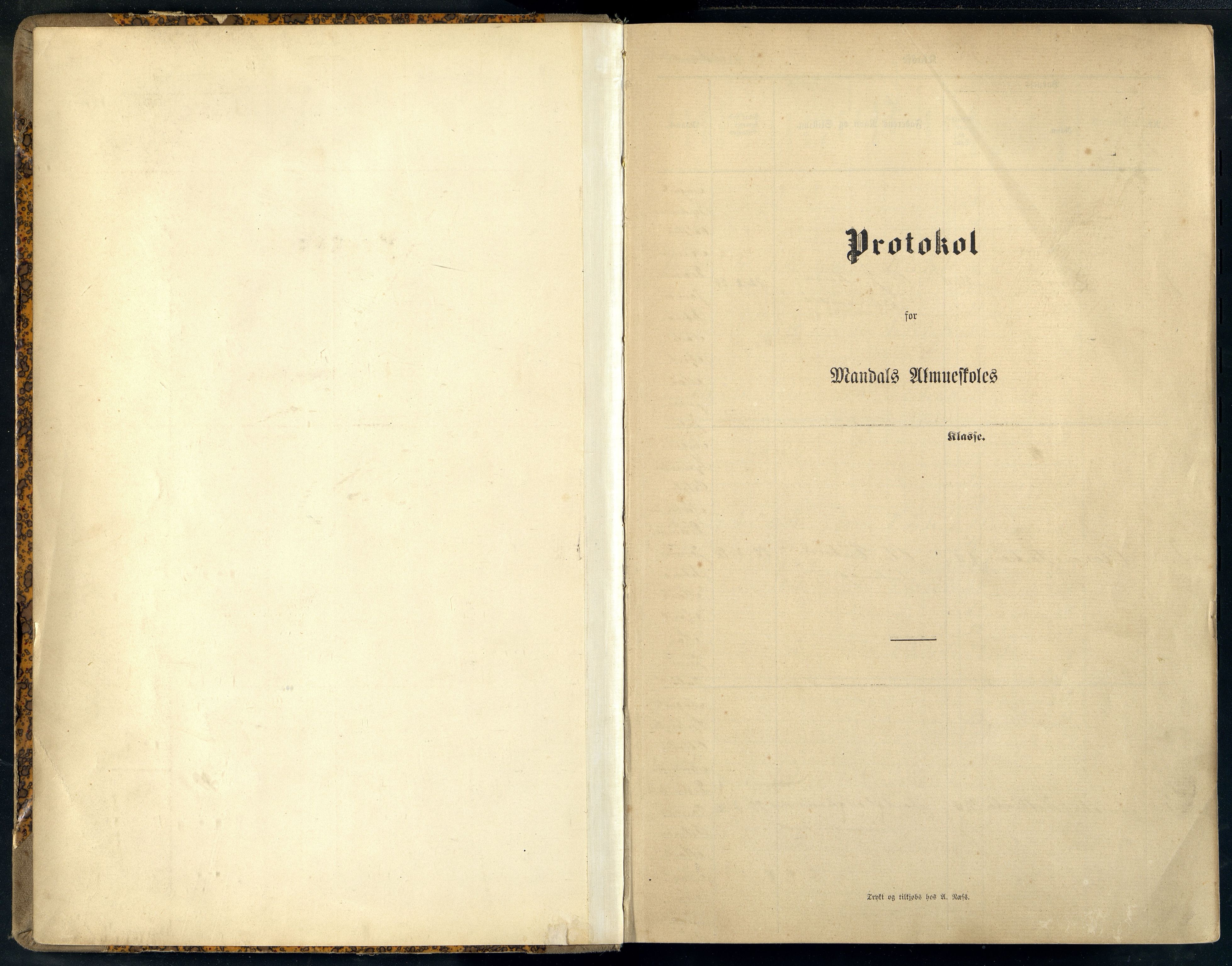 Mandal By - Mandal Allmueskole/Folkeskole/Skole, ARKSOR/1002MG551/H/L0025: Skoleprotokoll, 1898-1912