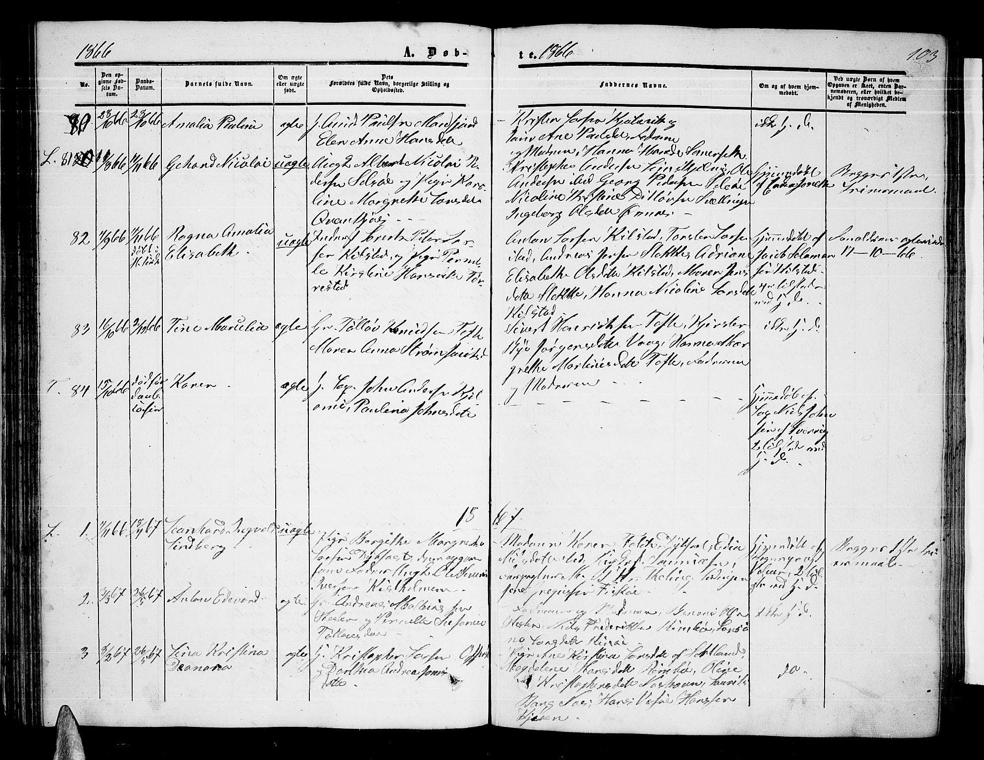 Ministerialprotokoller, klokkerbøker og fødselsregistre - Nordland, AV/SAT-A-1459/872/L1046: Parish register (copy) no. 872C02, 1852-1879, p. 103