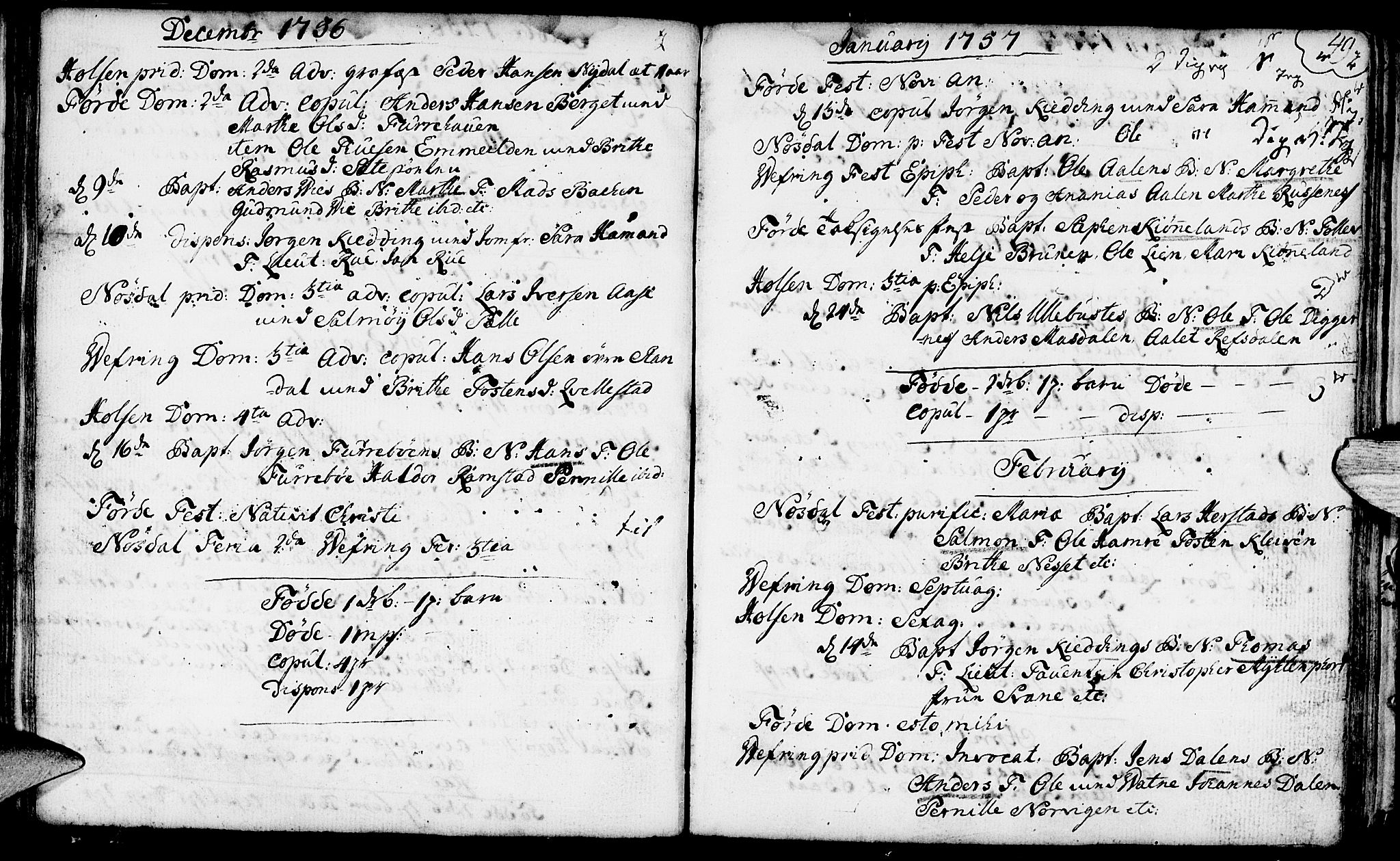 Førde sokneprestembete, SAB/A-79901/H/Haa/Haaa/L0003: Parish register (official) no. A 3, 1749-1764, p. 49