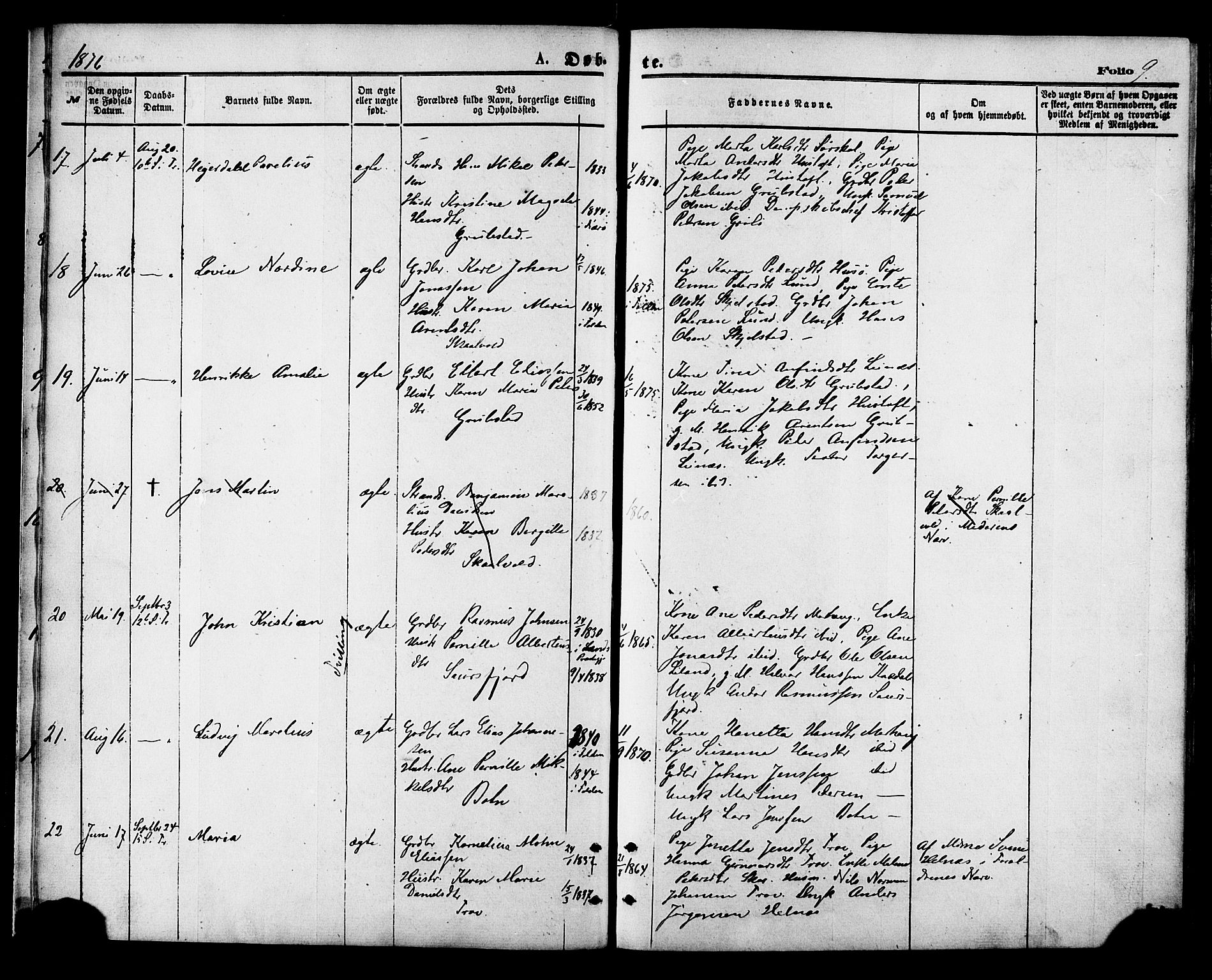 Ministerialprotokoller, klokkerbøker og fødselsregistre - Nordland, AV/SAT-A-1459/857/L0821: Parish register (official) no. 857A01, 1875-1889, p. 9