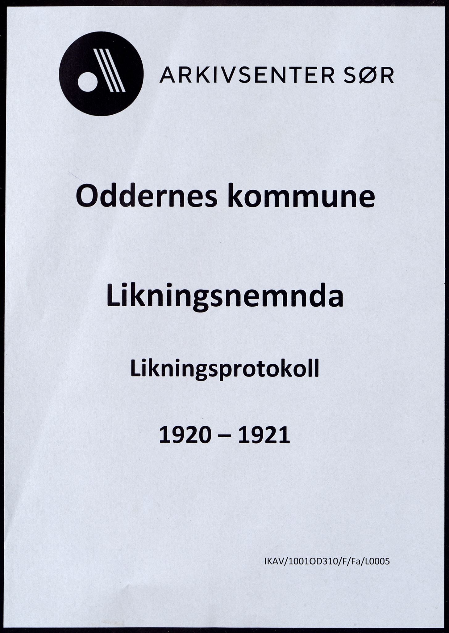 Oddernes kommune - Likningsnemnda, ARKSOR/1001OD310/F/Fa/L0005: Likningsprotokoll - kommuneskatt og skoleskatt, 1920-1921