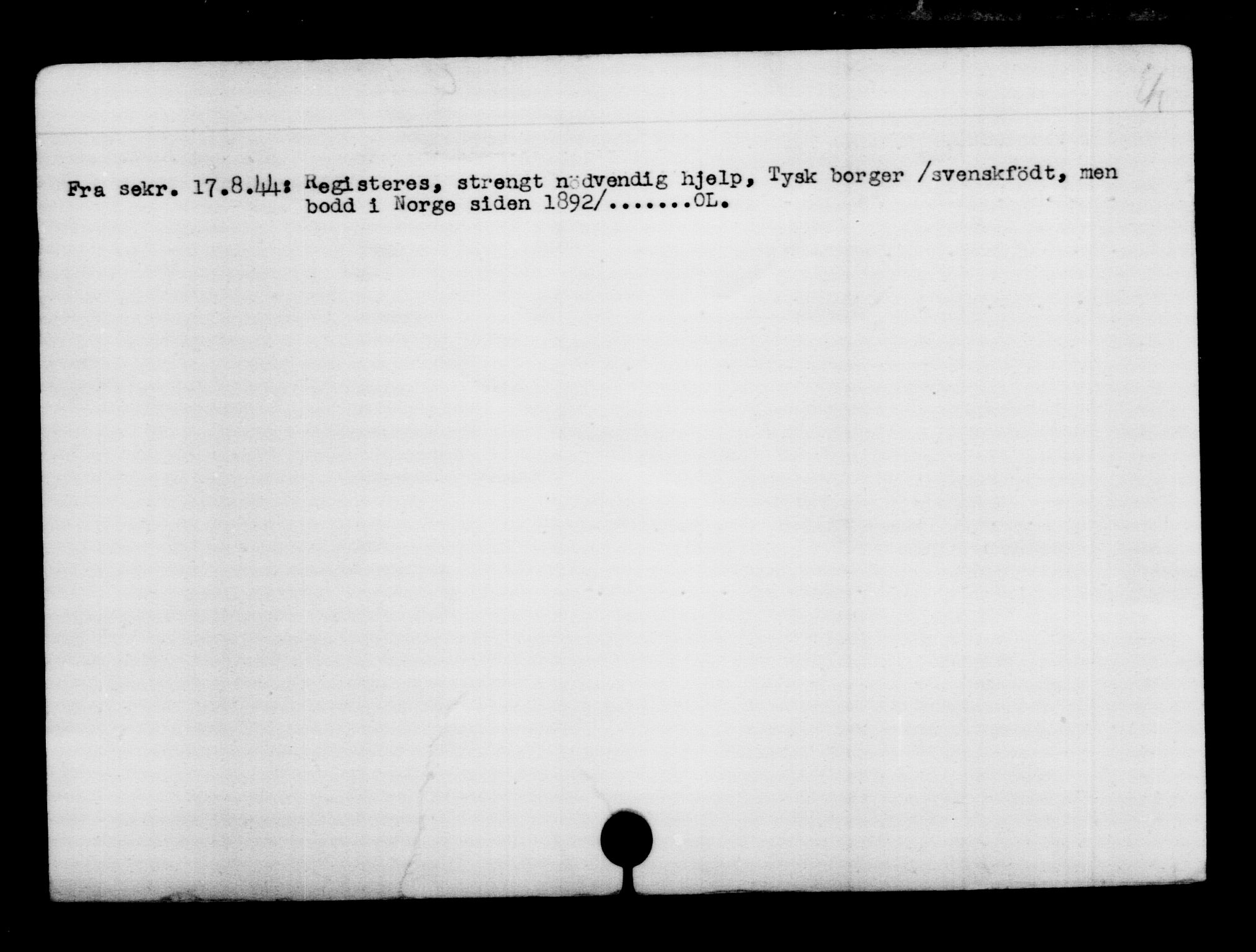 Utenriksstasjonene, Legasjonen i Stockholm, Flyktningkontoret, AV/RA-S-6753/V/Va/L0006: Kjesäterkartoteket, flyktninger med registreringsnr. 9400-12711, 1940-1945, p. 2210