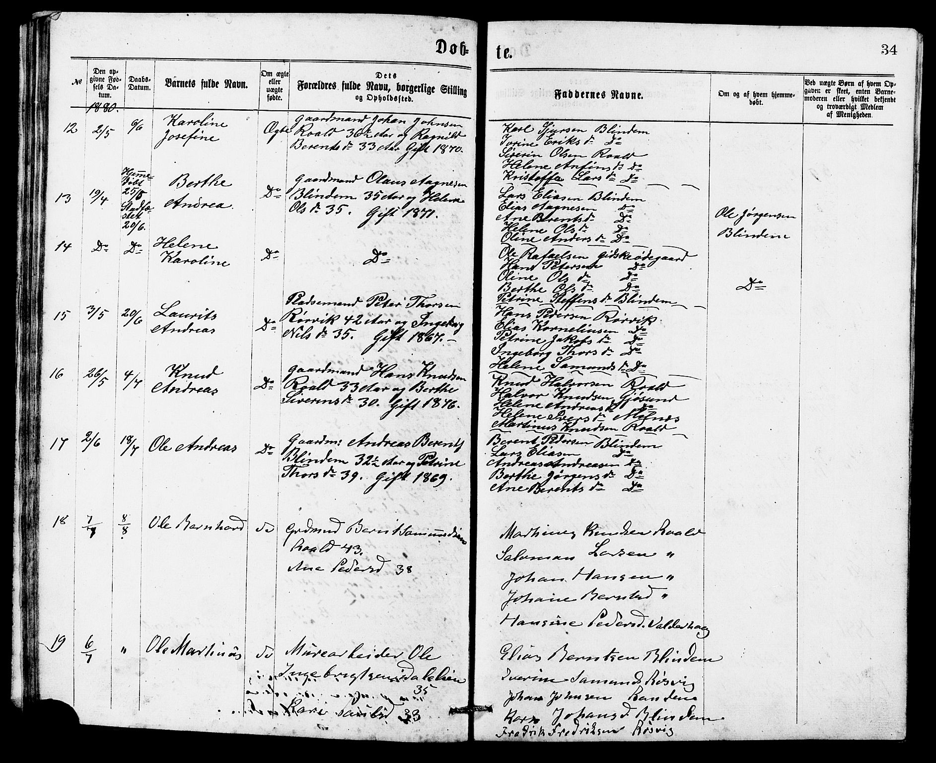 Ministerialprotokoller, klokkerbøker og fødselsregistre - Møre og Romsdal, AV/SAT-A-1454/537/L0521: Parish register (copy) no. 537C02, 1869-1888, p. 34