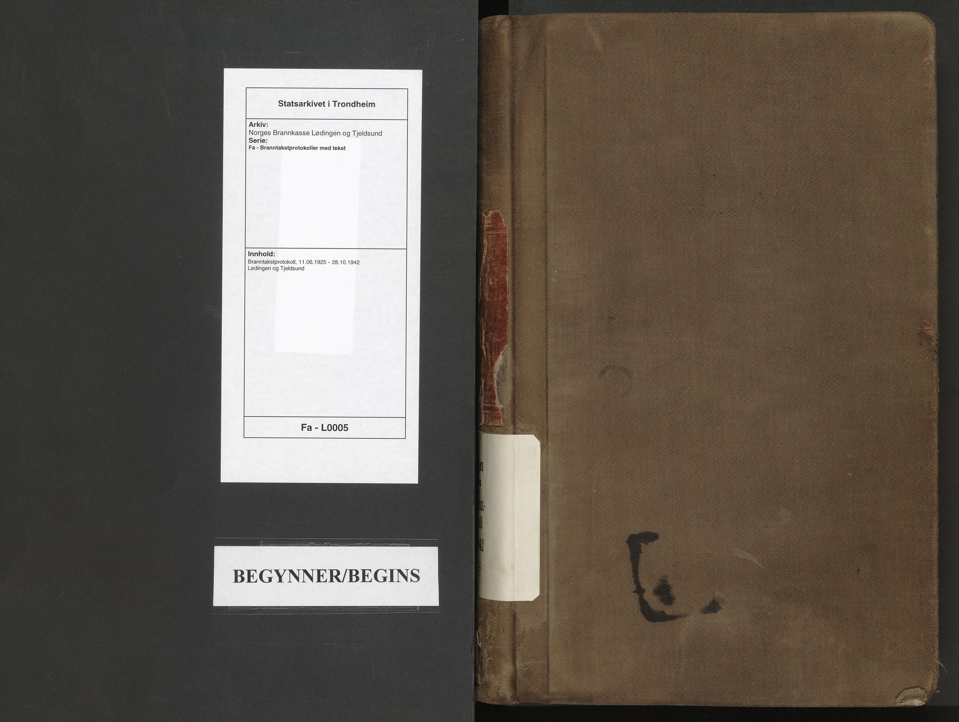 Norges Brannkasse Lødingen og Tjeldsund, SAT/A-5583/Fa/L0005: Branntakstprotokoll, 1925-1942