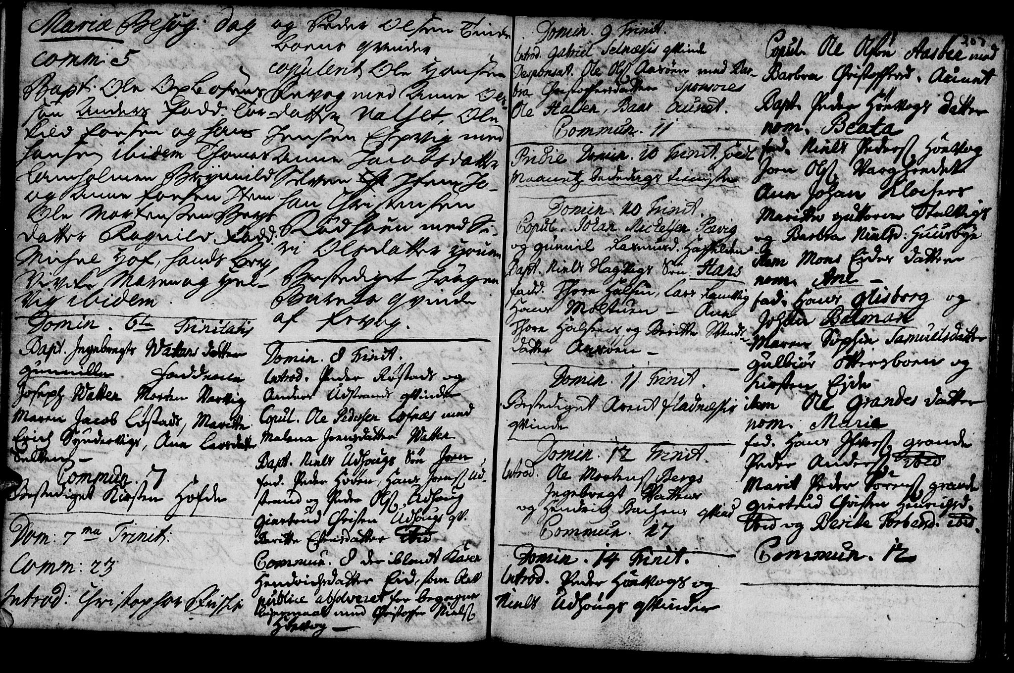 Ministerialprotokoller, klokkerbøker og fødselsregistre - Sør-Trøndelag, SAT/A-1456/659/L0731: Parish register (official) no. 659A01, 1709-1731, p. 206-207