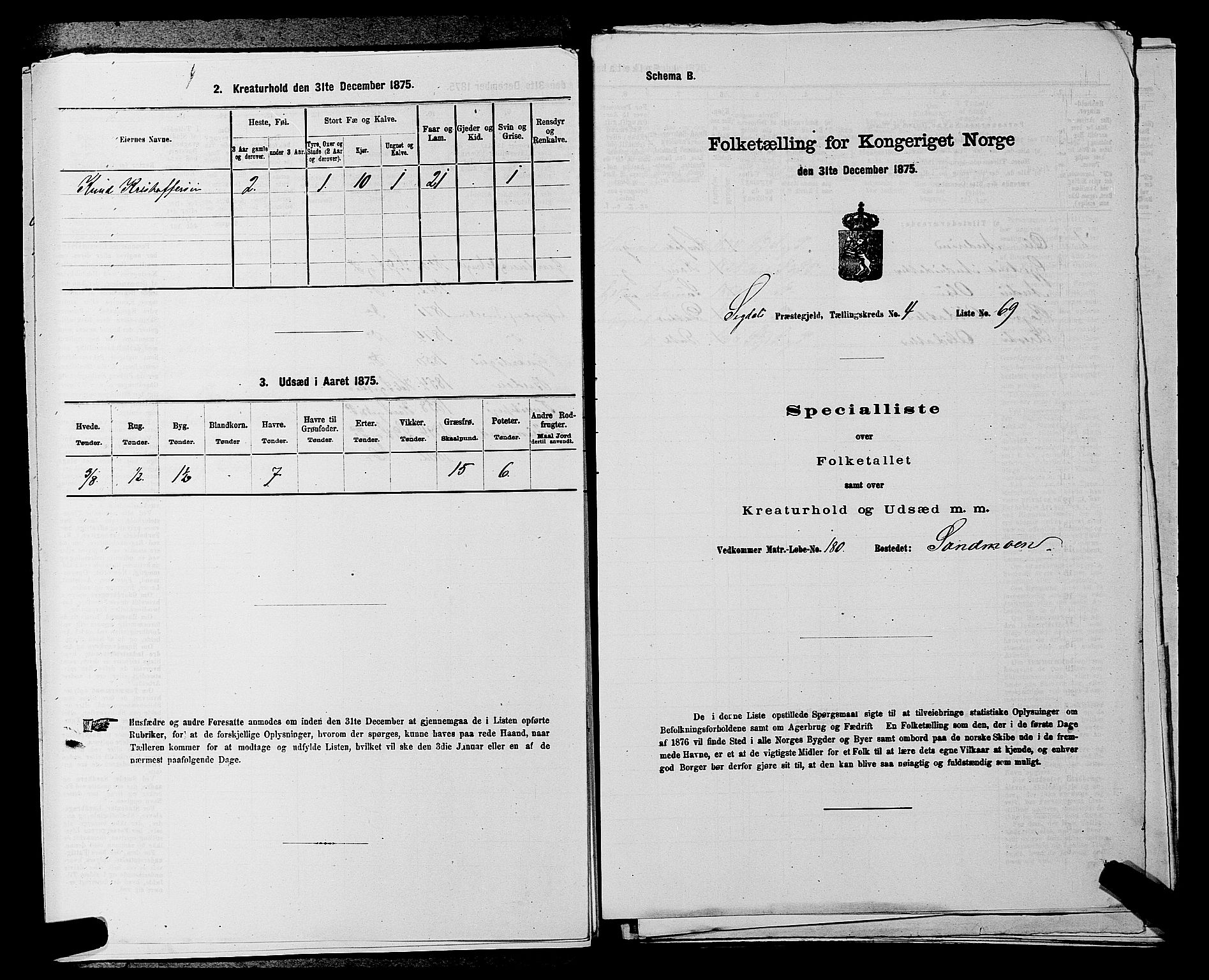 SAKO, 1875 census for 0621P Sigdal, 1875, p. 705