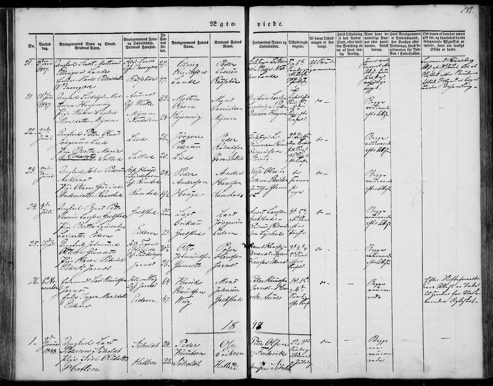 Ministerialprotokoller, klokkerbøker og fødselsregistre - Møre og Romsdal, SAT/A-1454/522/L0312: Parish register (official) no. 522A07, 1843-1851, p. 138