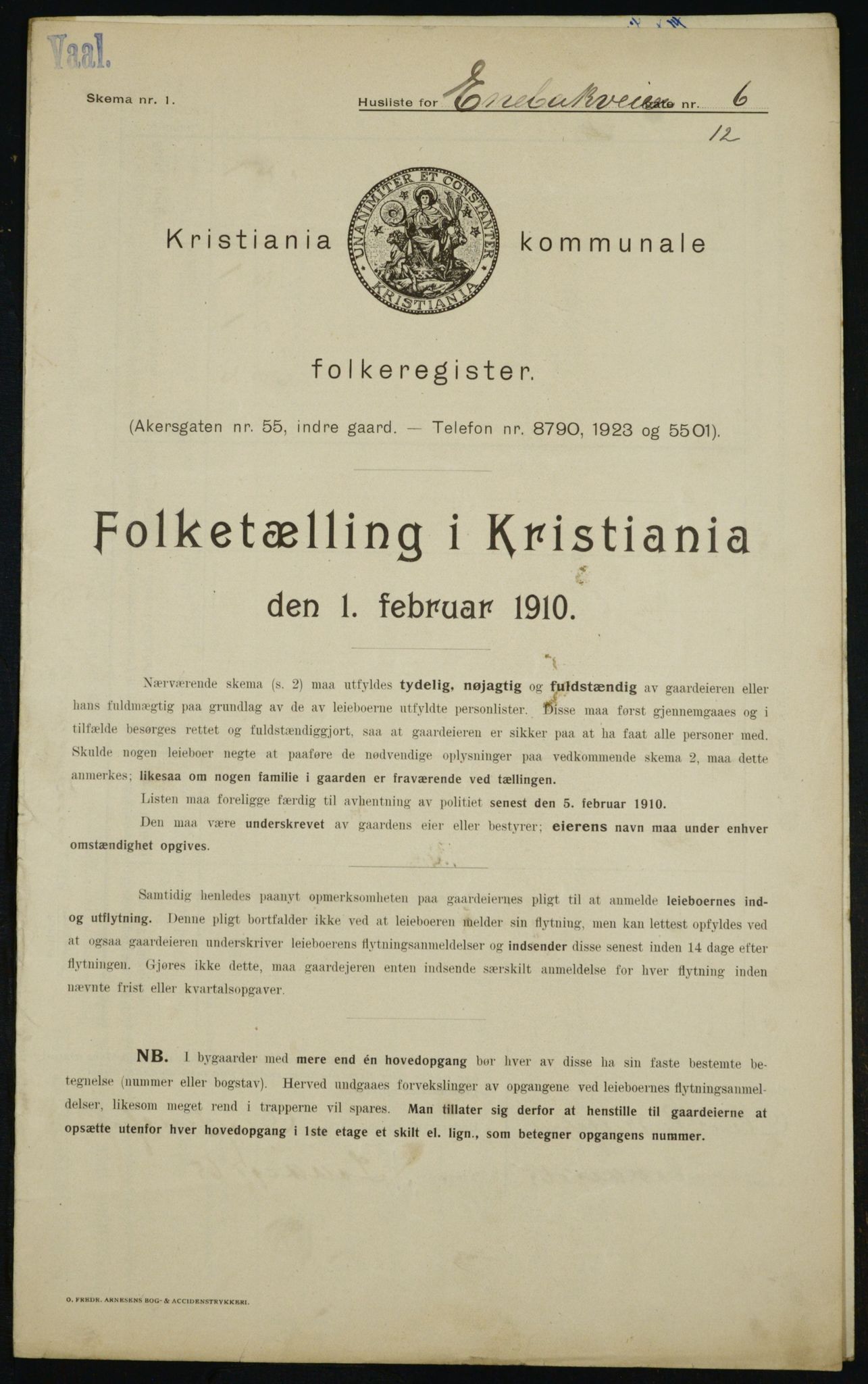 OBA, Municipal Census 1910 for Kristiania, 1910, p. 19215