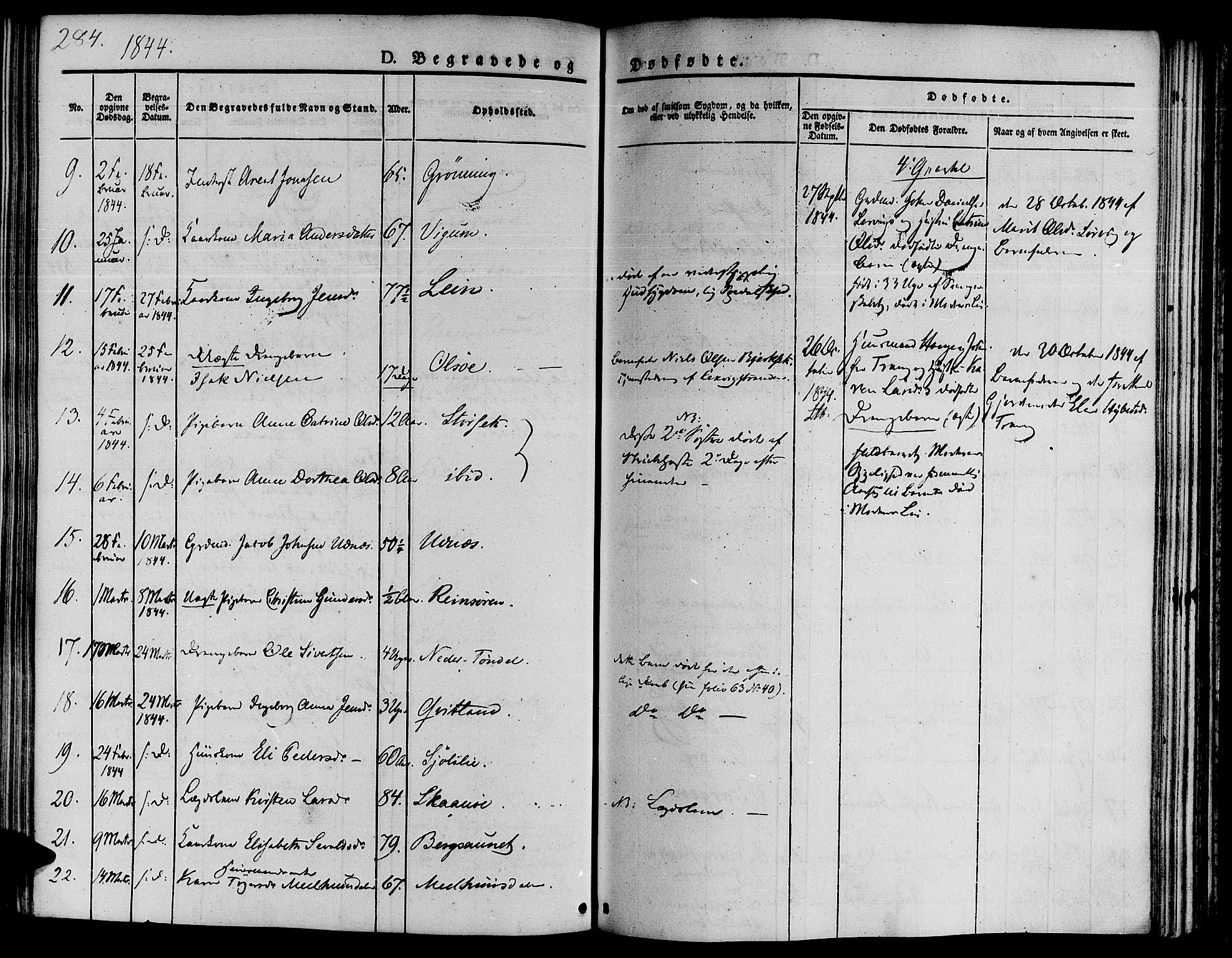 Ministerialprotokoller, klokkerbøker og fødselsregistre - Sør-Trøndelag, AV/SAT-A-1456/646/L0610: Parish register (official) no. 646A08, 1837-1847, p. 284