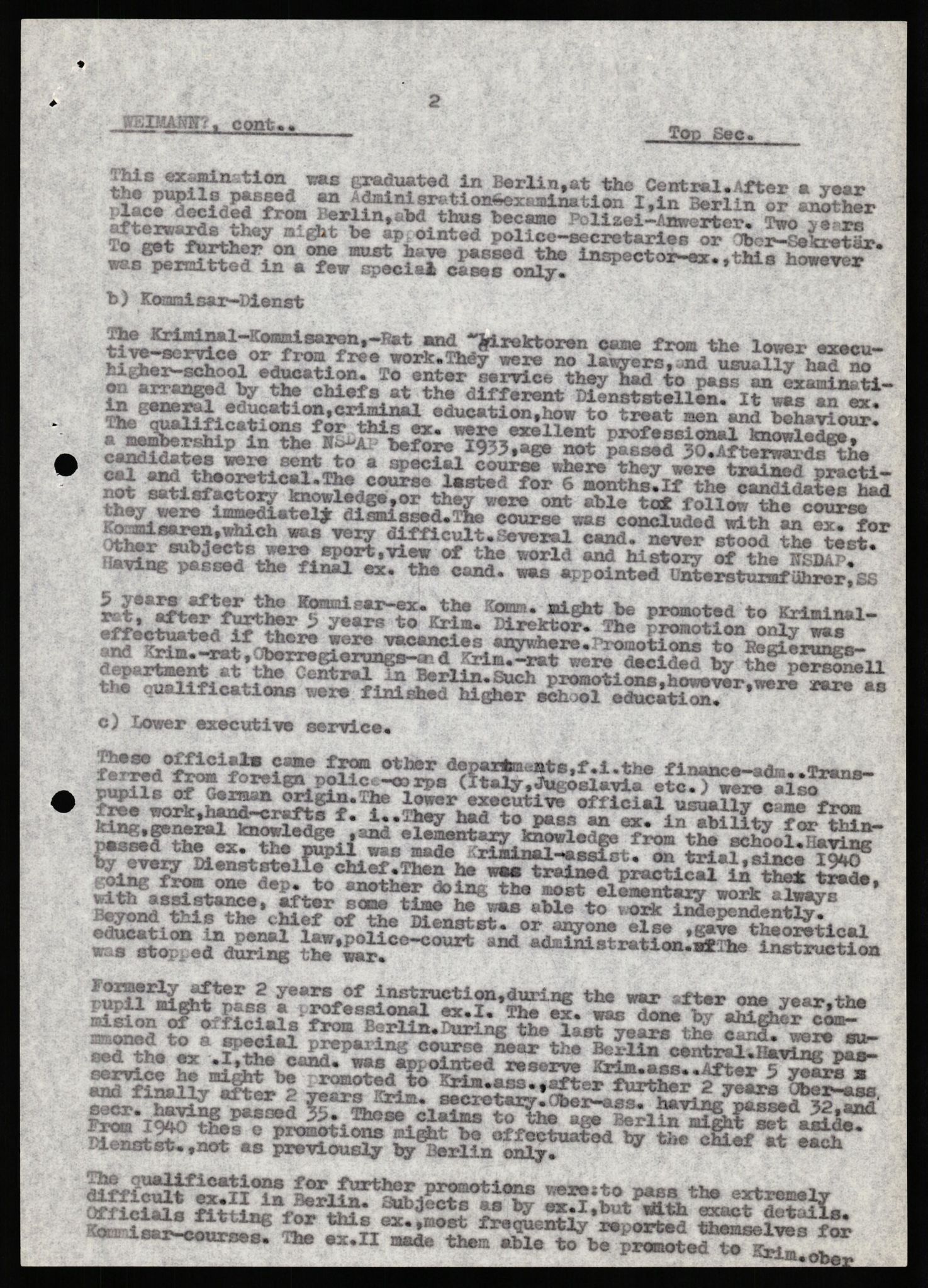 Forsvaret, Forsvarets overkommando II, RA/RAFA-3915/D/Db/L0035: CI Questionaires. Tyske okkupasjonsstyrker i Norge. Tyskere., 1945-1946, p. 189