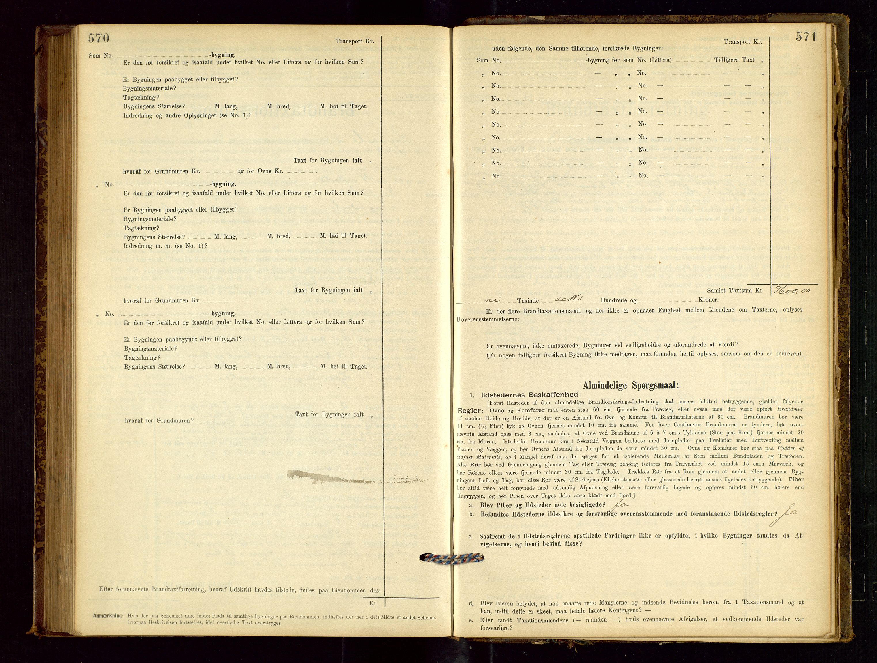 Sokndal lensmannskontor, AV/SAST-A-100417/Gob/L0001: "Brandtaxt-Protokol", 1895-1902, p. 570-571