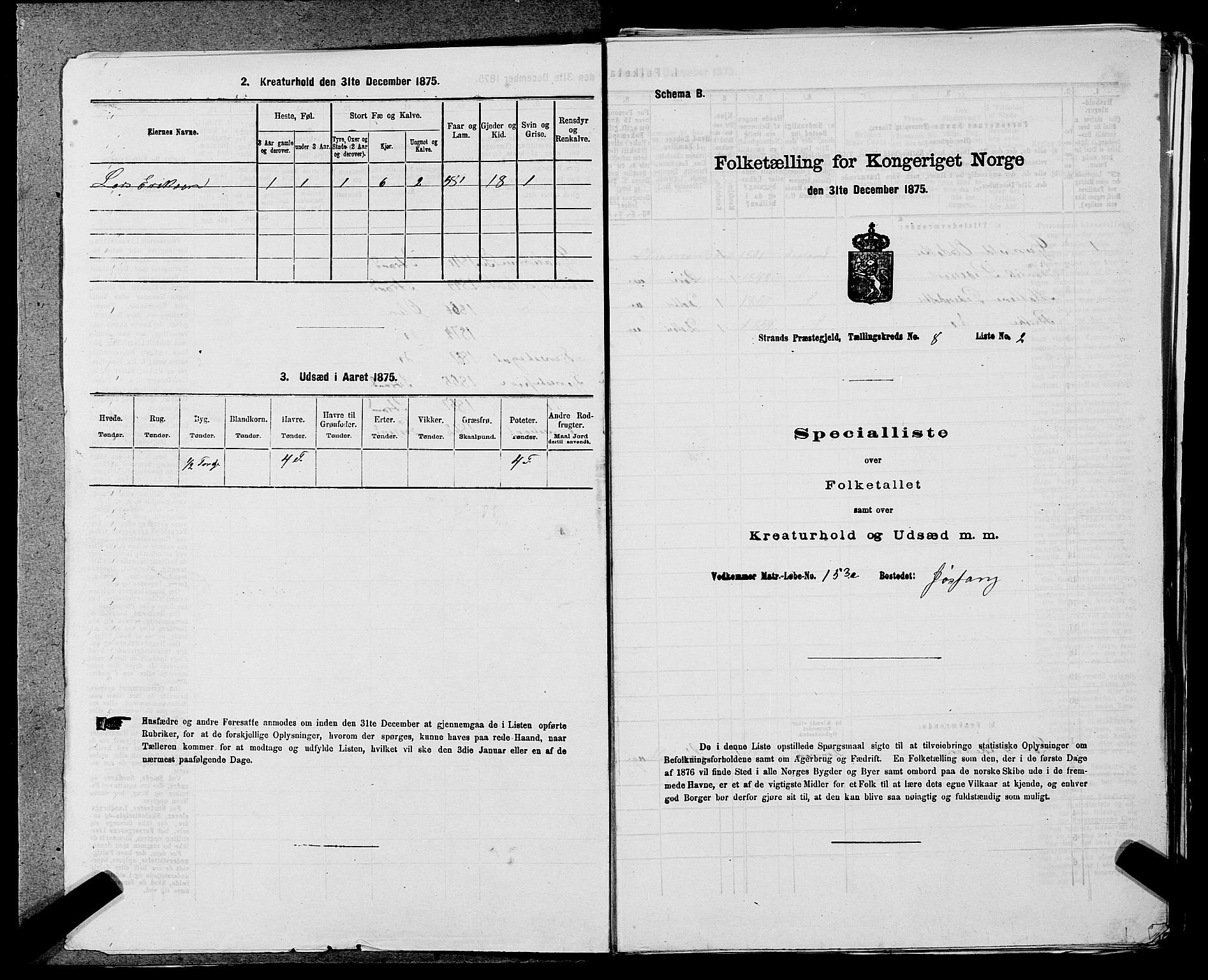 SAST, 1875 census for 1130P Strand, 1875, p. 724