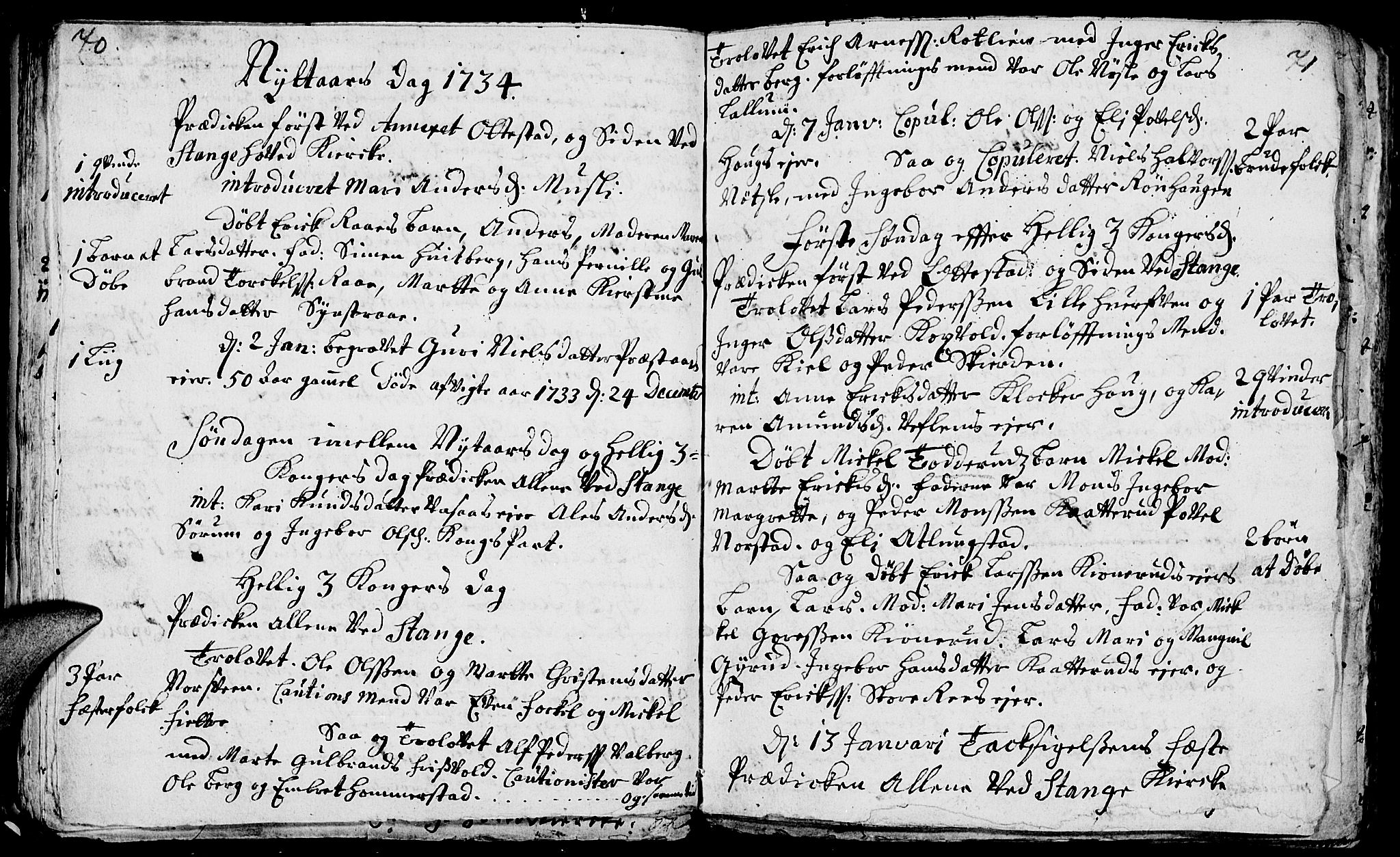 Stange prestekontor, SAH/PREST-002/K/L0003: Parish register (official) no. 3, 1732-1738, p. 70-71