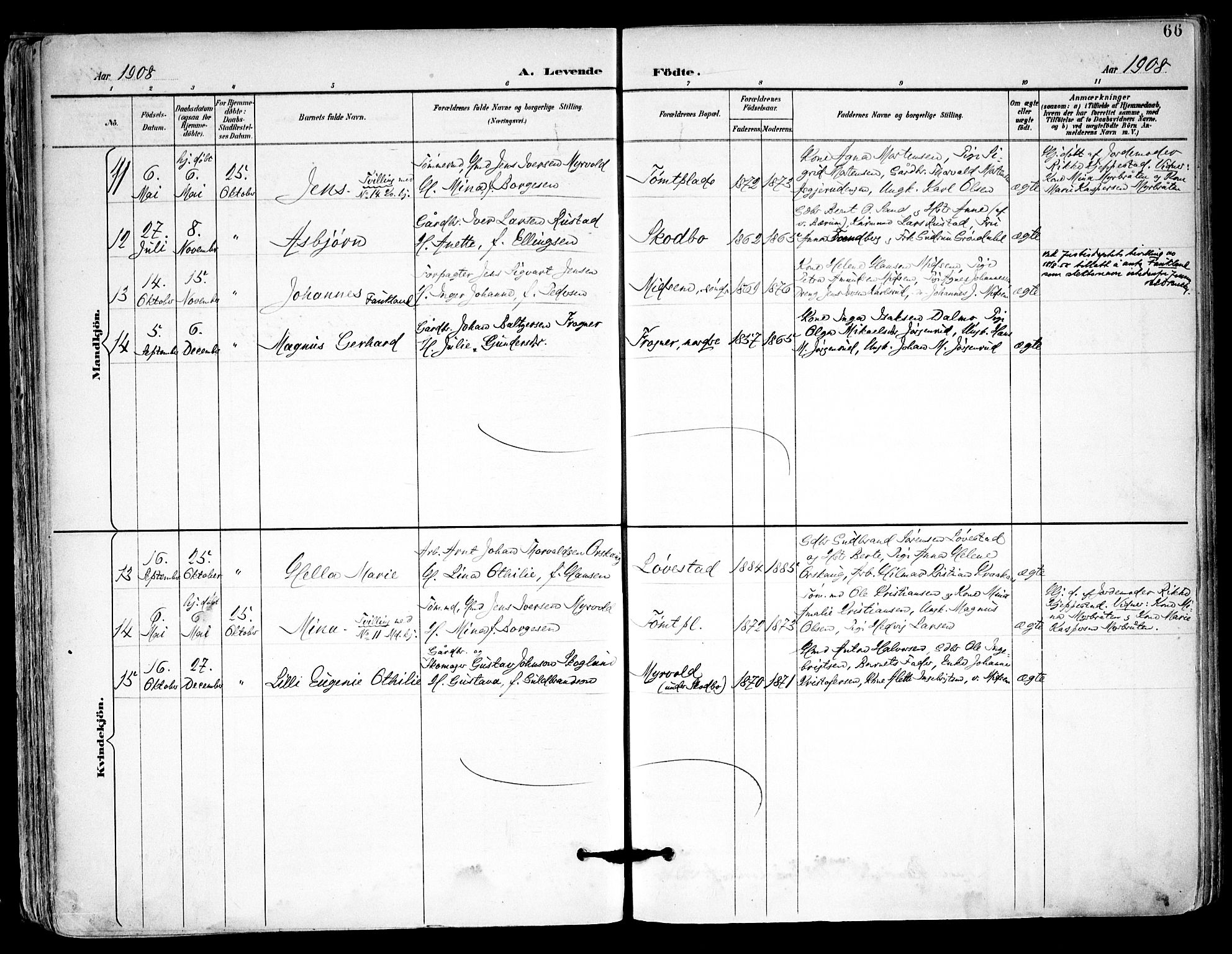 Kråkstad prestekontor Kirkebøker, SAO/A-10125a/F/Fa/L0010: Parish register (official) no. I 10, 1893-1931, p. 66