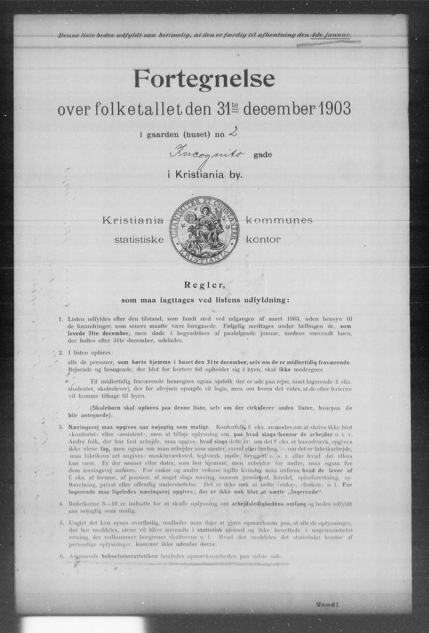 OBA, Municipal Census 1903 for Kristiania, 1903, p. 8695