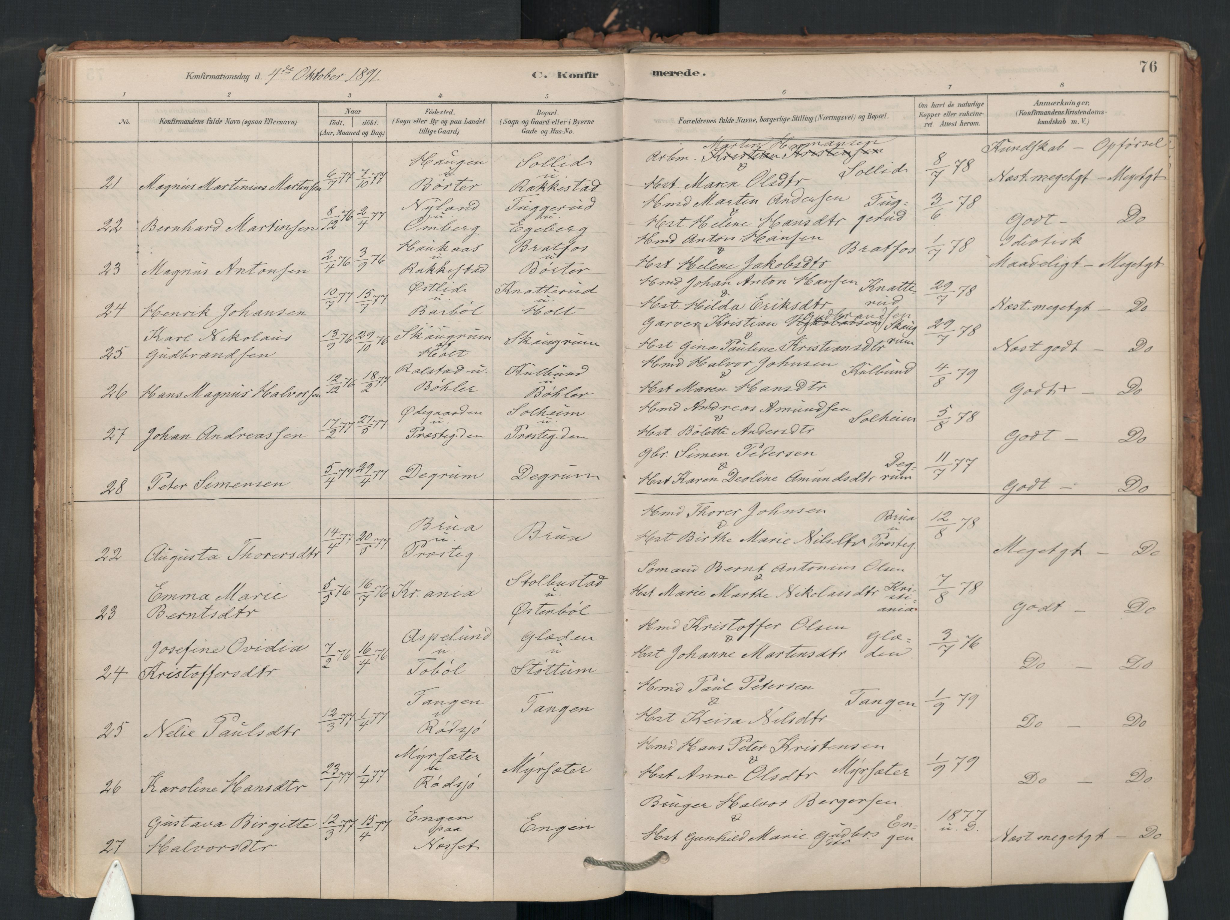Enebakk prestekontor Kirkebøker, SAO/A-10171c/F/Fa/L0018: Parish register (official) no. I 18, 1877-1930, p. 76