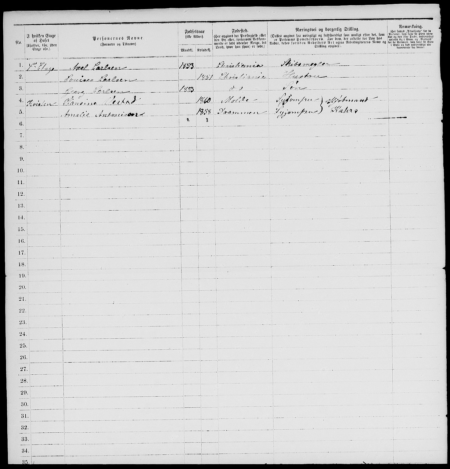 RA, 1885 census for 0301 Kristiania, 1885, p. 2513