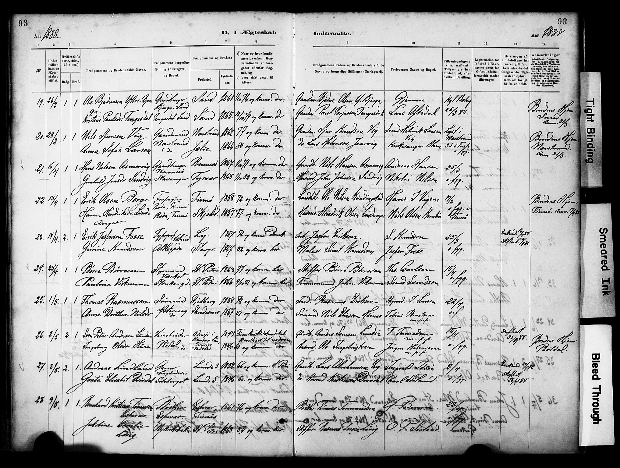 St. Petri sokneprestkontor, SAST/A-101813/001/30/30BA/L0018: Parish register (official) no. A 19, 1879-1900, p. 93