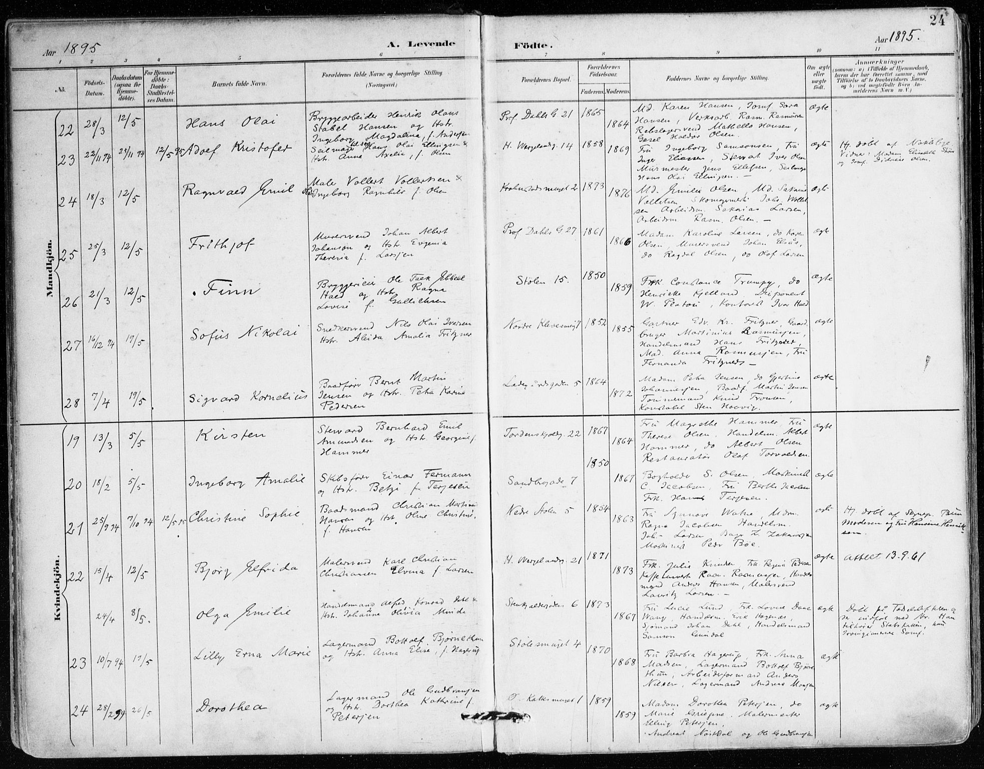 Mariakirken Sokneprestembete, AV/SAB-A-76901/H/Haa/L0008: Parish register (official) no. A 8, 1893-1942, p. 24