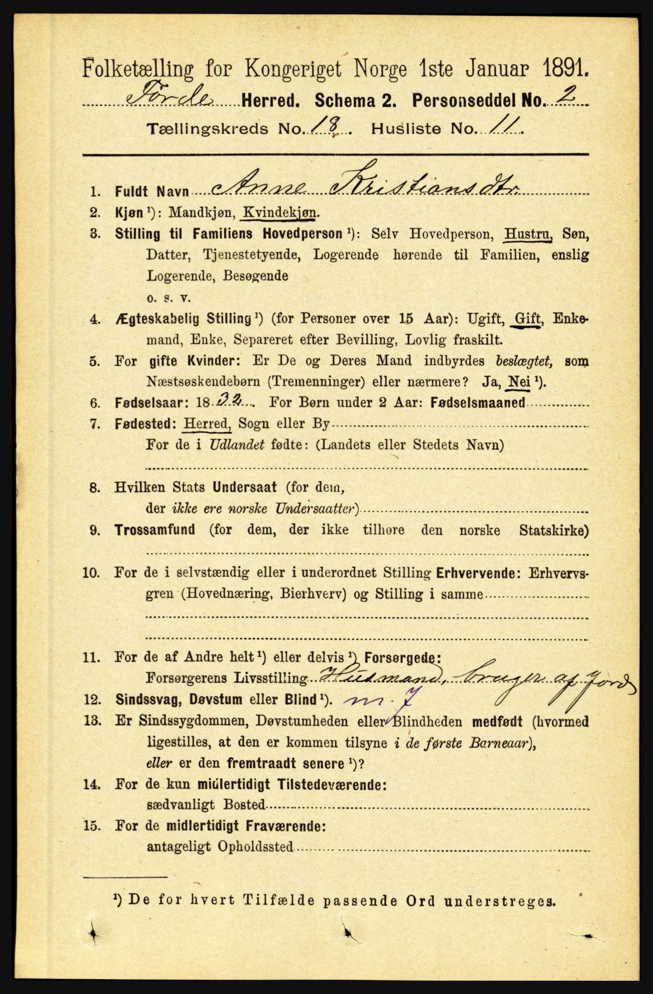 RA, 1891 census for 1432 Førde, 1891, p. 6439