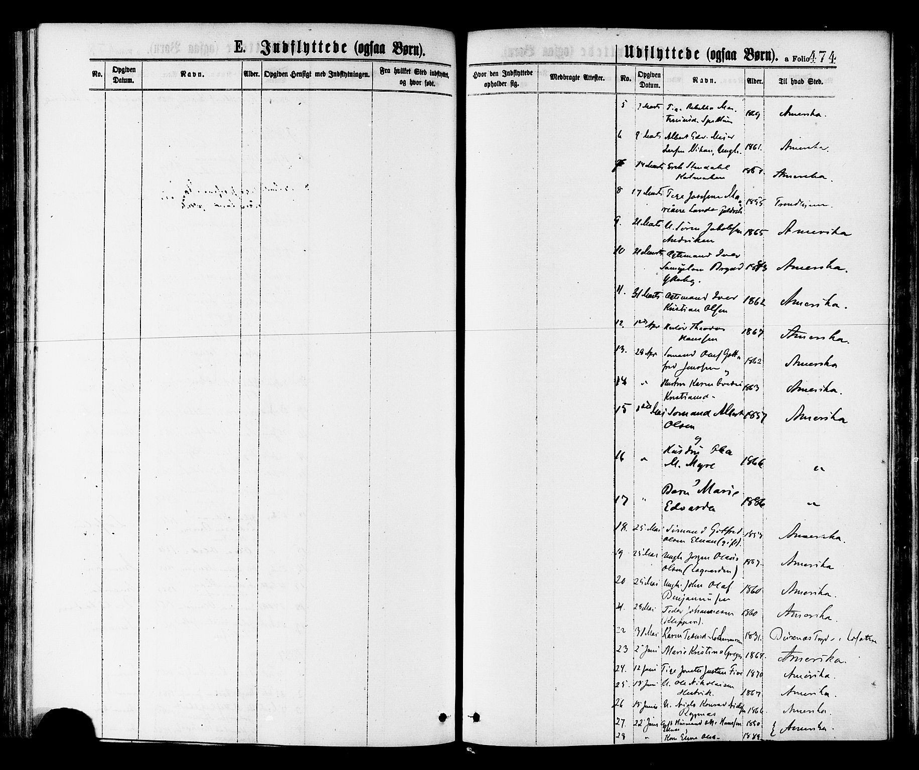 Ministerialprotokoller, klokkerbøker og fødselsregistre - Nord-Trøndelag, SAT/A-1458/768/L0572: Parish register (official) no. 768A07, 1874-1886, p. 474a