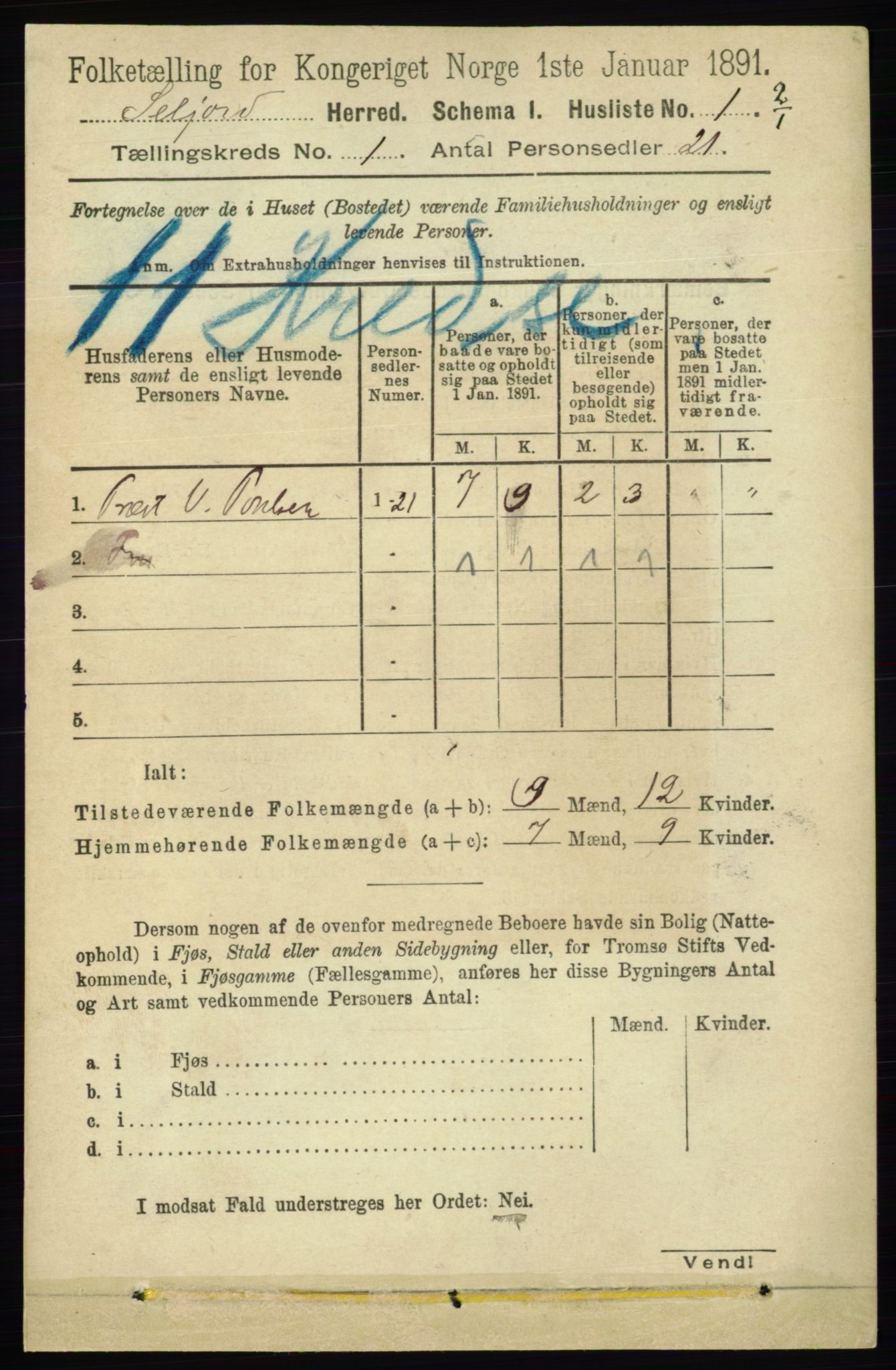 RA, 1891 census for 0828 Seljord, 1891, p. 28