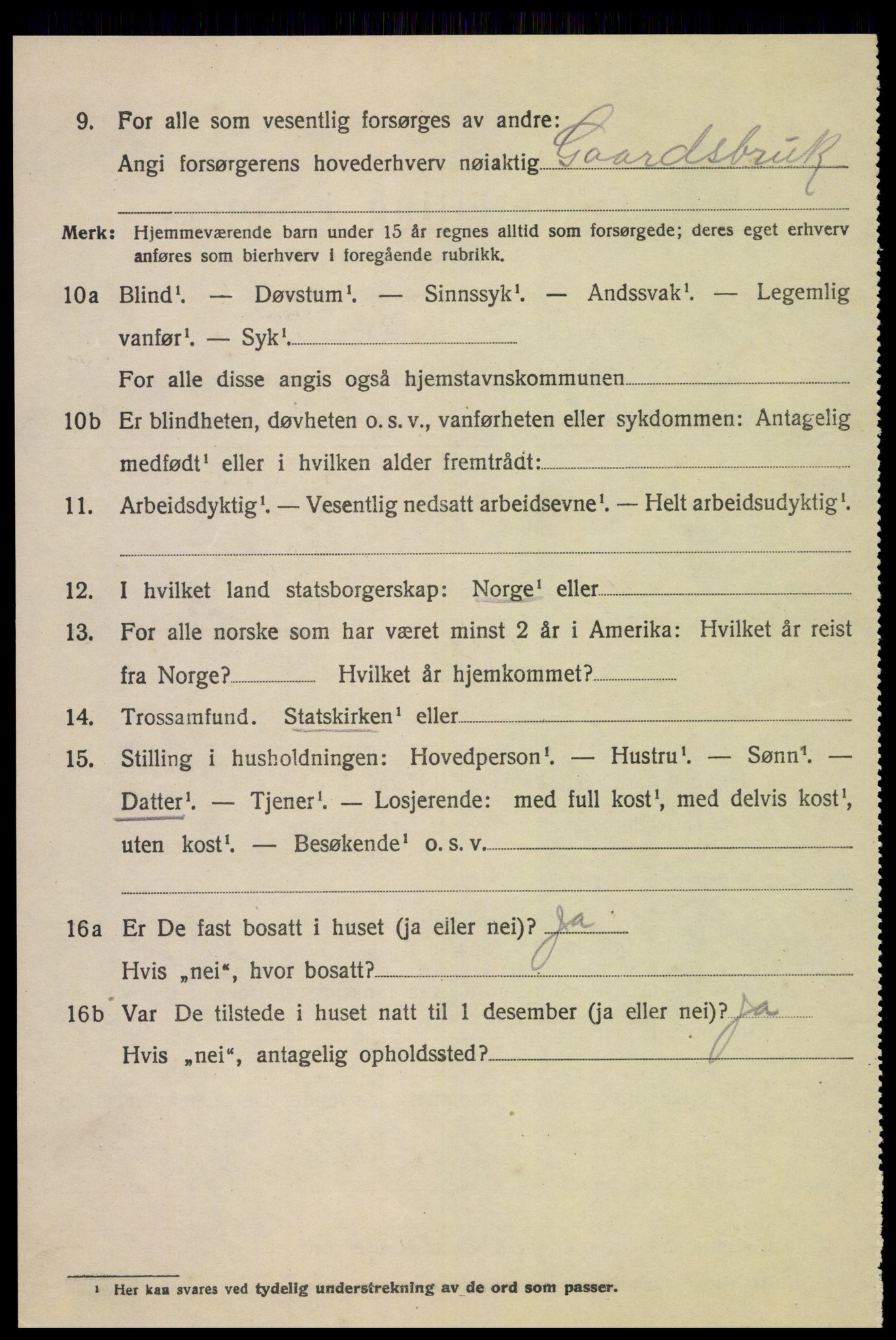 SAK, 1920 census for Øvre Sirdal, 1920, p. 892