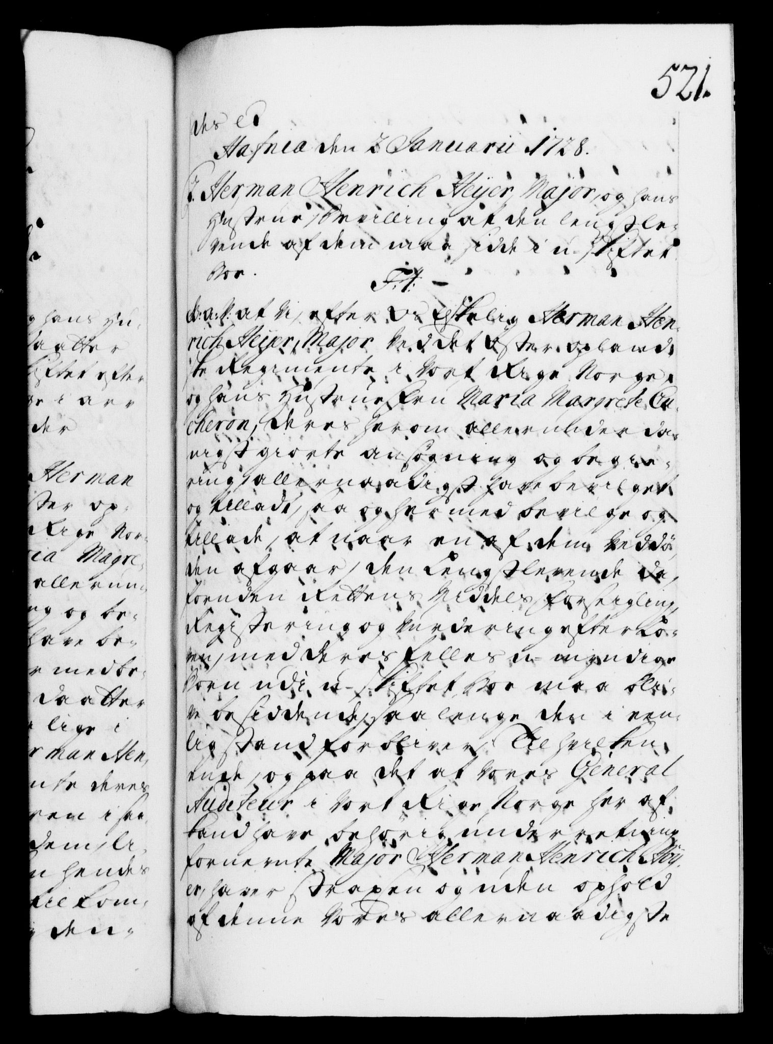 Danske Kanselli 1572-1799, AV/RA-EA-3023/F/Fc/Fca/Fcaa/L0025: Norske registre, 1726-1728, p. 521a