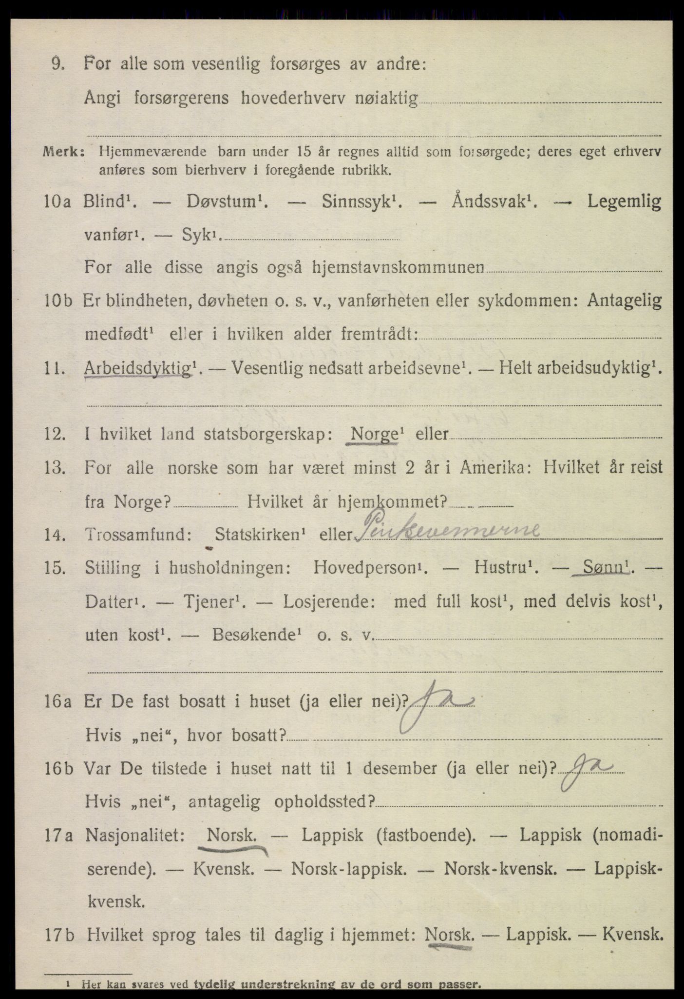 SAT, 1920 census for Meløy, 1920, p. 9332