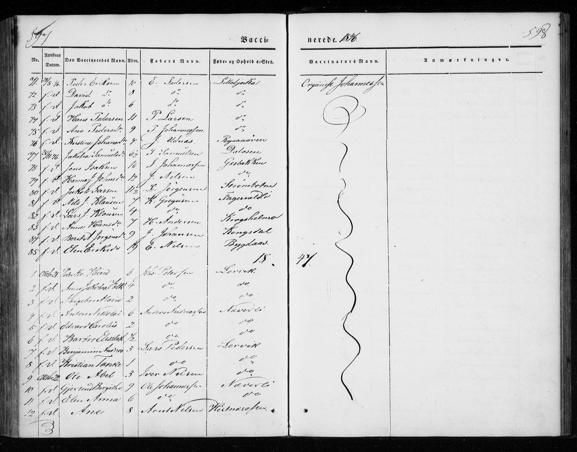 Ministerialprotokoller, klokkerbøker og fødselsregistre - Nordland, AV/SAT-A-1459/825/L0355: Parish register (official) no. 825A09, 1842-1863, p. 597-598