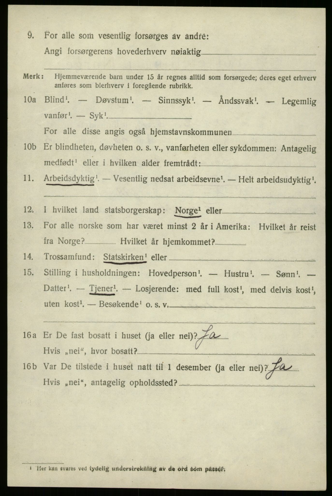 SAB, 1920 census for Innvik, 1920, p. 6122