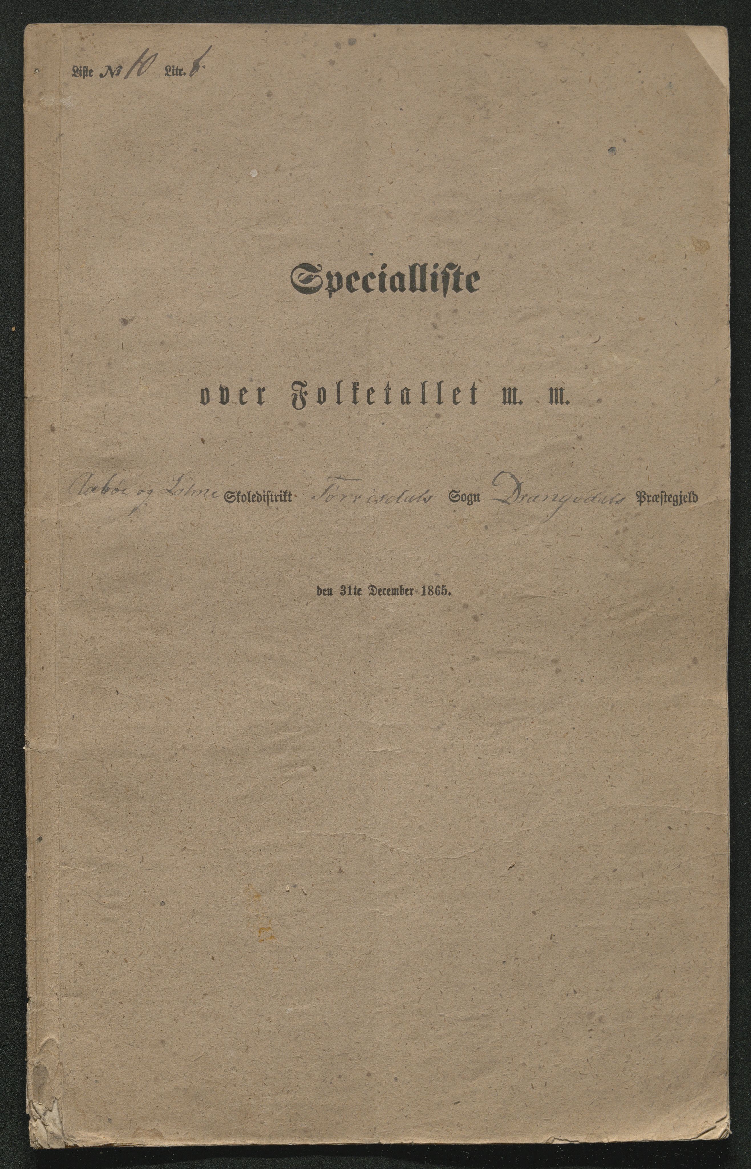 SAKO, Fantetellingen i Drangedal 1865, 1865, p. 163