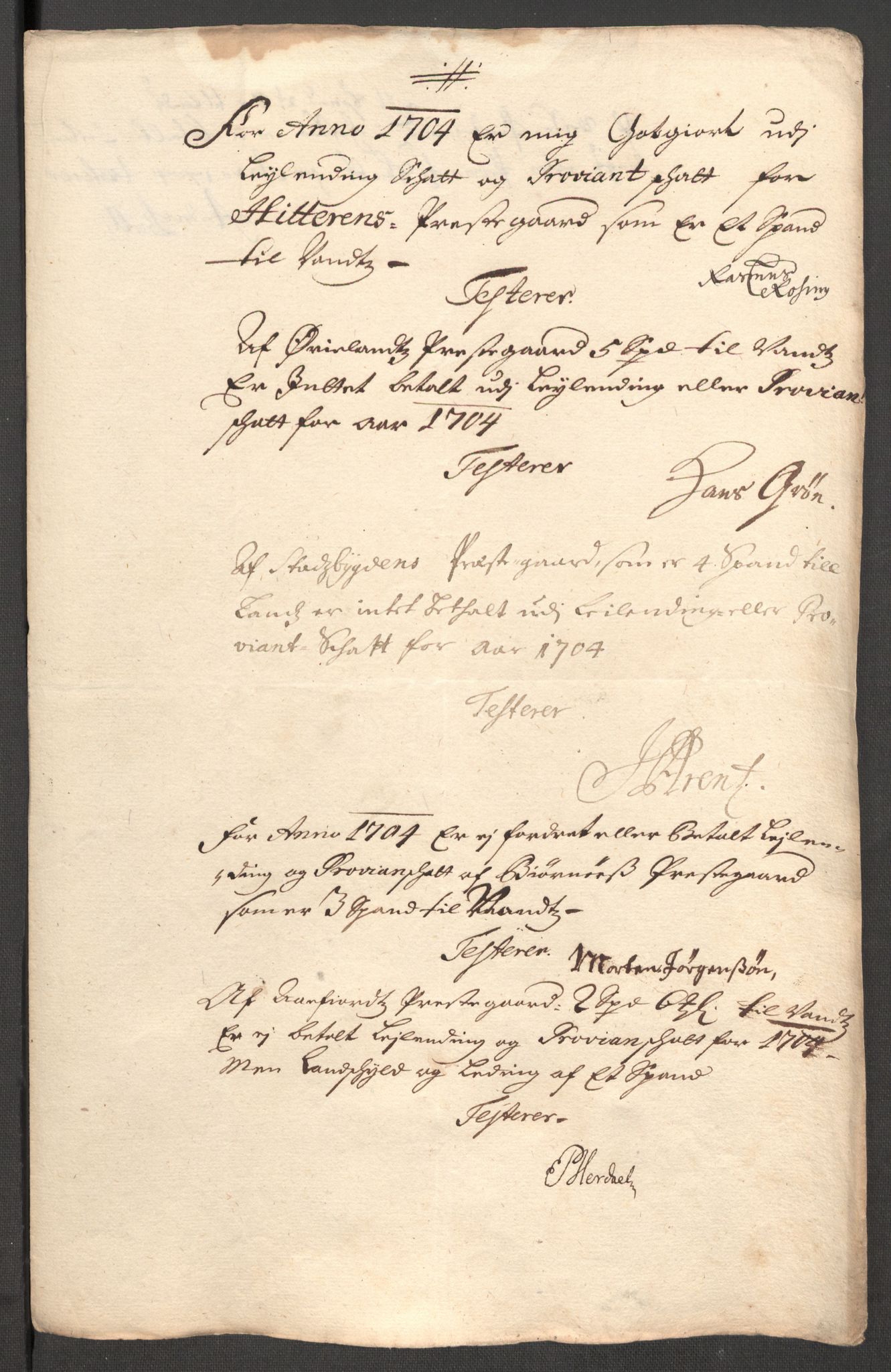 Rentekammeret inntil 1814, Reviderte regnskaper, Fogderegnskap, RA/EA-4092/R57/L3856: Fogderegnskap Fosen, 1704-1705, p. 172