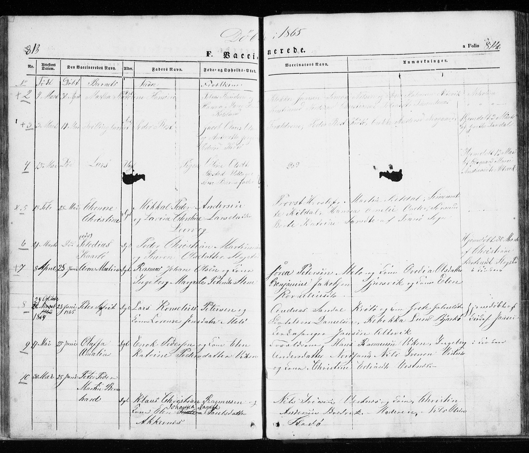 Trondenes sokneprestkontor, SATØ/S-1319/H/Ha/L0010kirke: Parish register (official) no. 10, 1840-1865, p. 813-814