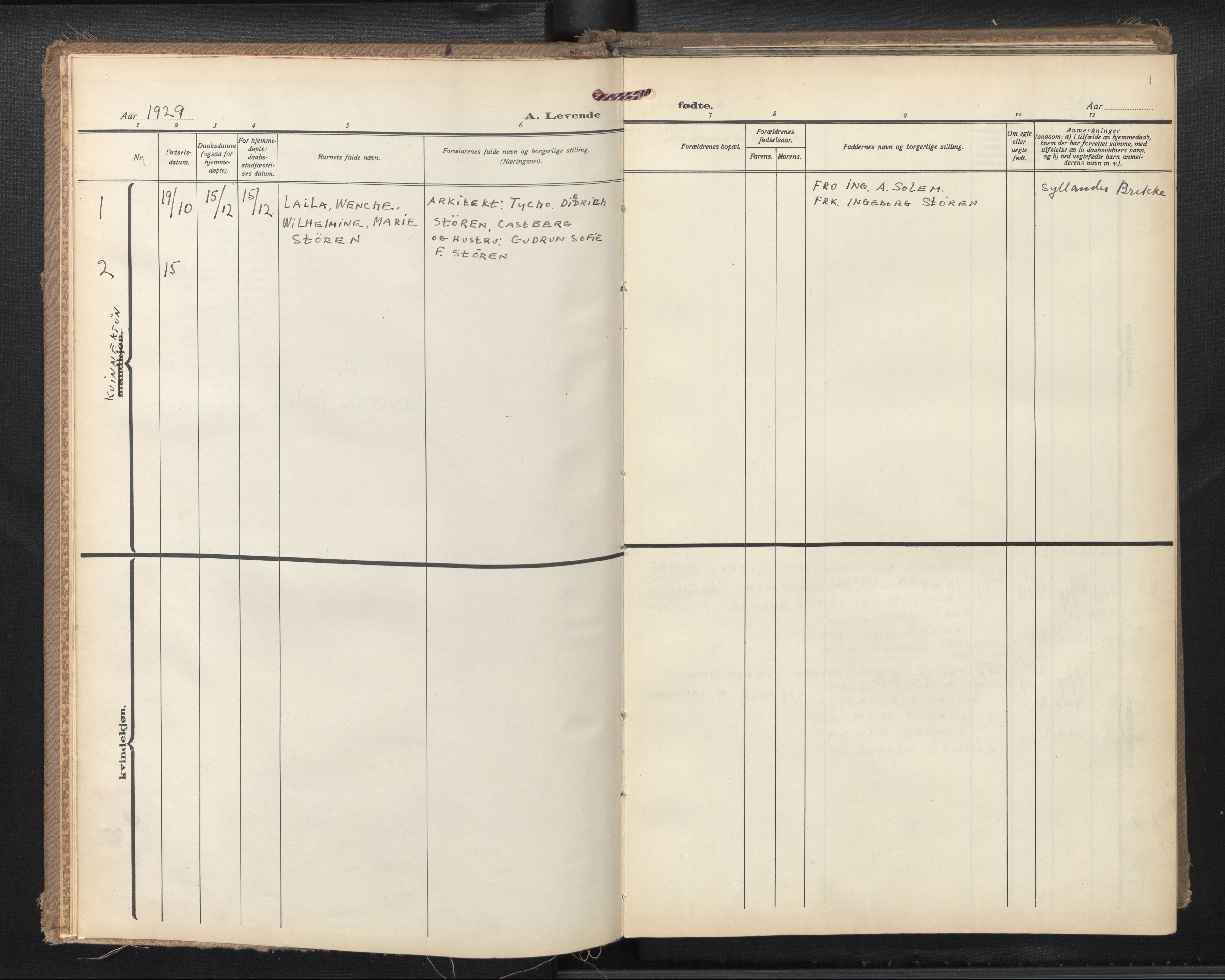Den norske sjømannsmisjon i utlandet/Montreal-Halifax, SAB/SAB/PA-0116/H/Ha/L0001: Parish register (official) no. A 1, 1929-1960, p. 1a