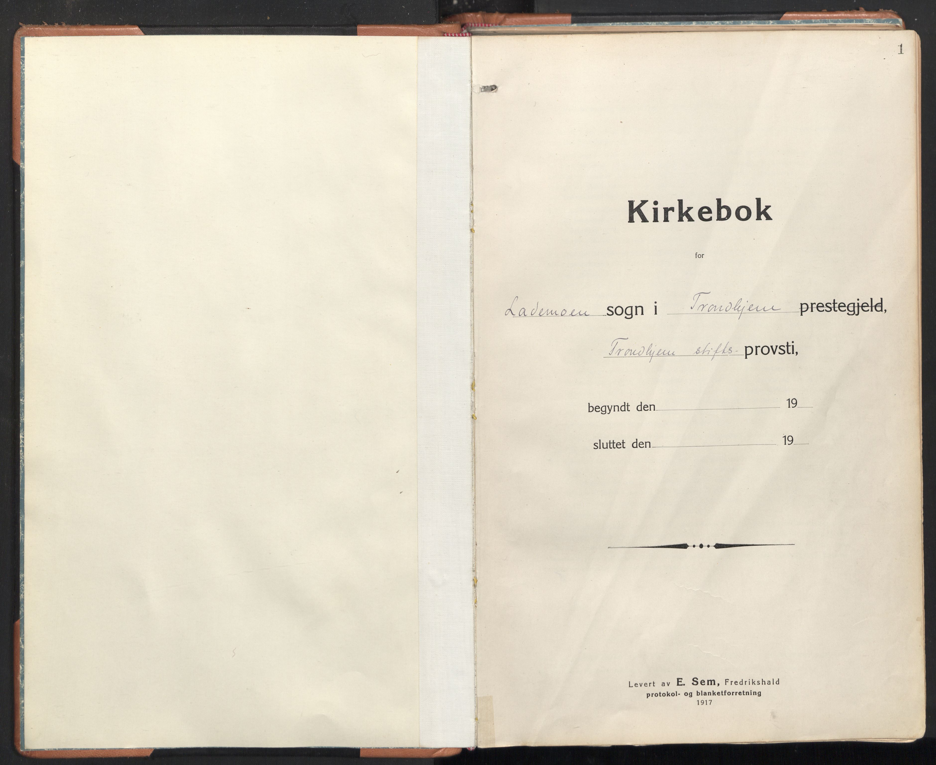 Ministerialprotokoller, klokkerbøker og fødselsregistre - Sør-Trøndelag, SAT/A-1456/605/L0248: Parish register (official) no. 605A10, 1920-1937, p. 1