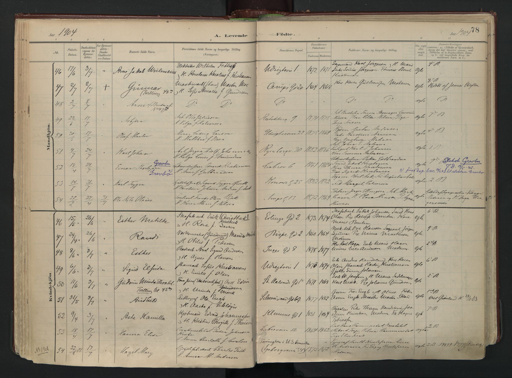 Gamlebyen prestekontor Kirkebøker, AV/SAO-A-10884/F/Fa/L0010: Parish register (official) no. 10, 1895-1935, p. 78