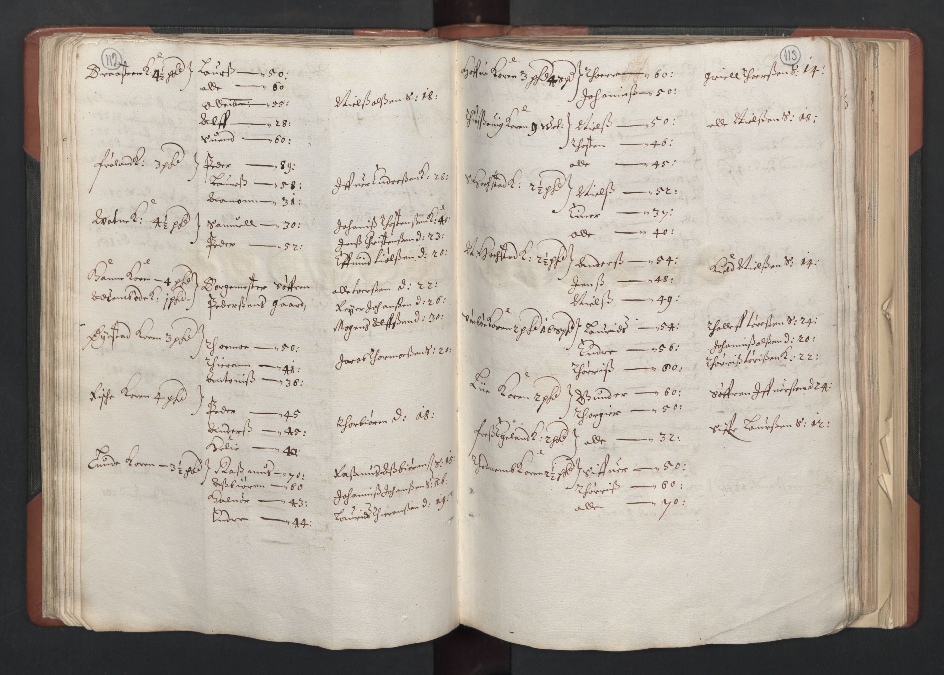 RA, Bailiff's Census 1664-1666, no. 11: Jæren and Dalane fogderi, 1664, p. 112-113
