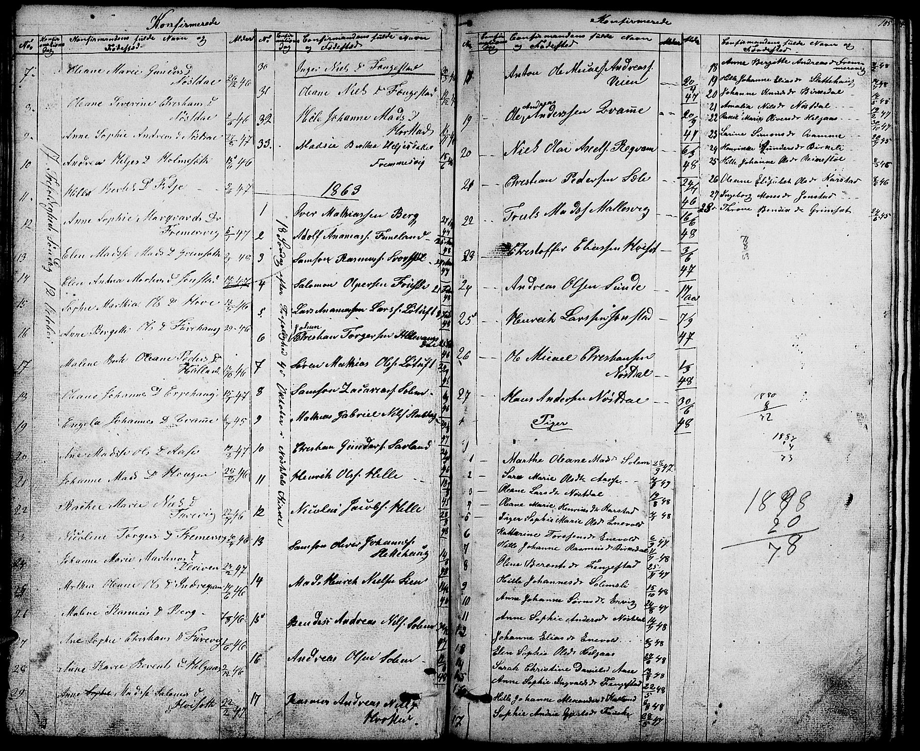 Førde sokneprestembete, SAB/A-79901/H/Hab/Habd/L0001: Parish register (copy) no. D 1, 1852-1877, p. 105