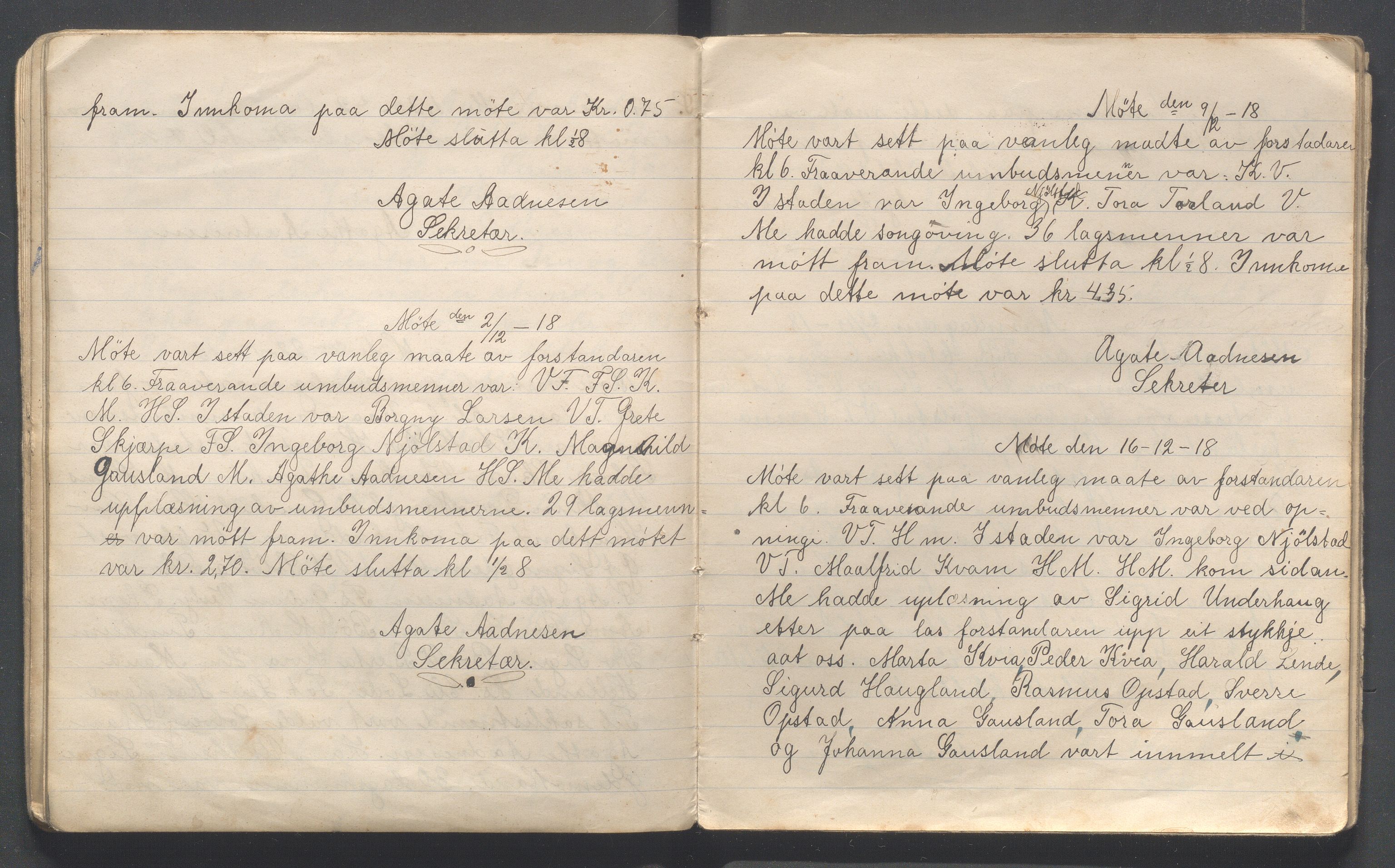 Hå kommune - PA 013 Barnelosje "Jadars Framtid" nr. 209, IKAR/K-102220/A/L0001: Møtebok, 1917-1921, p. 27