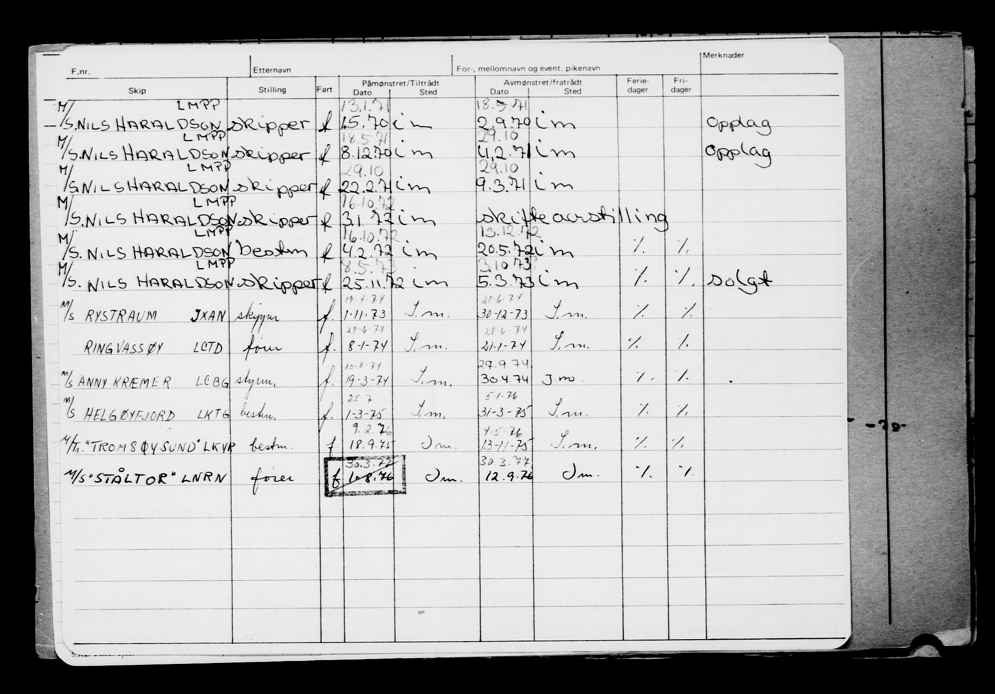 Direktoratet for sjømenn, AV/RA-S-3545/G/Gb/L0165: Hovedkort, 1918-1919, p. 43