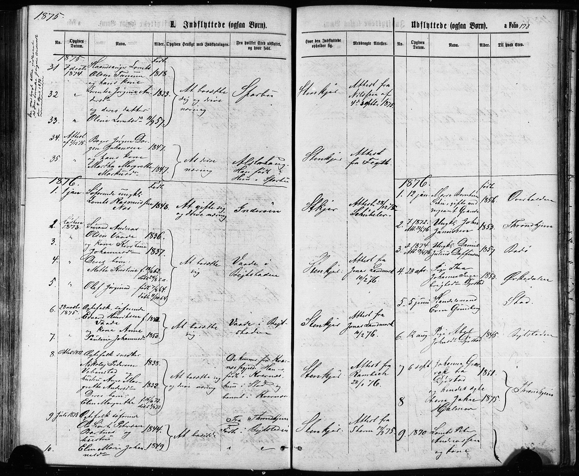 Ministerialprotokoller, klokkerbøker og fødselsregistre - Nord-Trøndelag, SAT/A-1458/739/L0370: Parish register (official) no. 739A02, 1868-1881, p. 178
